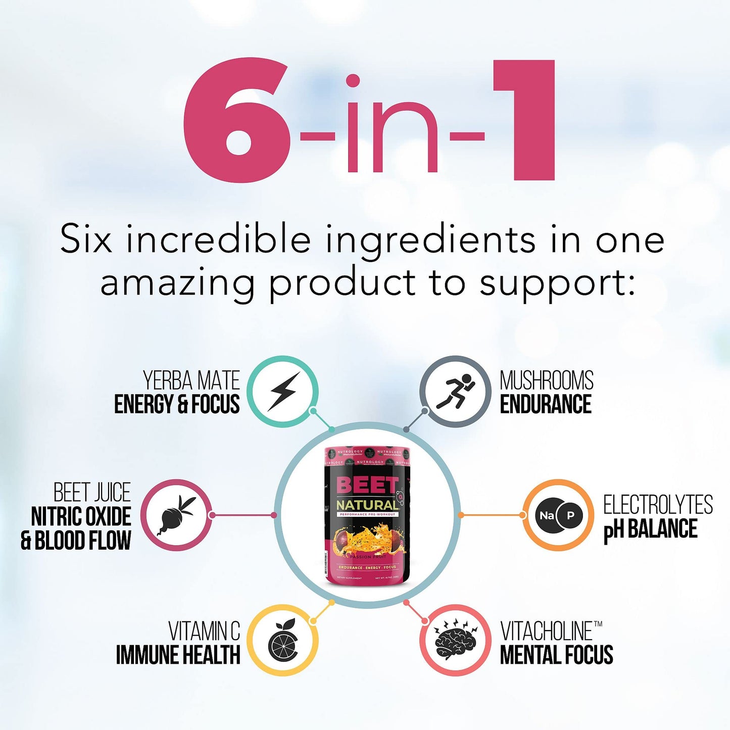 Nutrology Beet Natural O2 Pre Workout Powder (30 Servings), BCAA Natural, Plant Based BCAA Powder