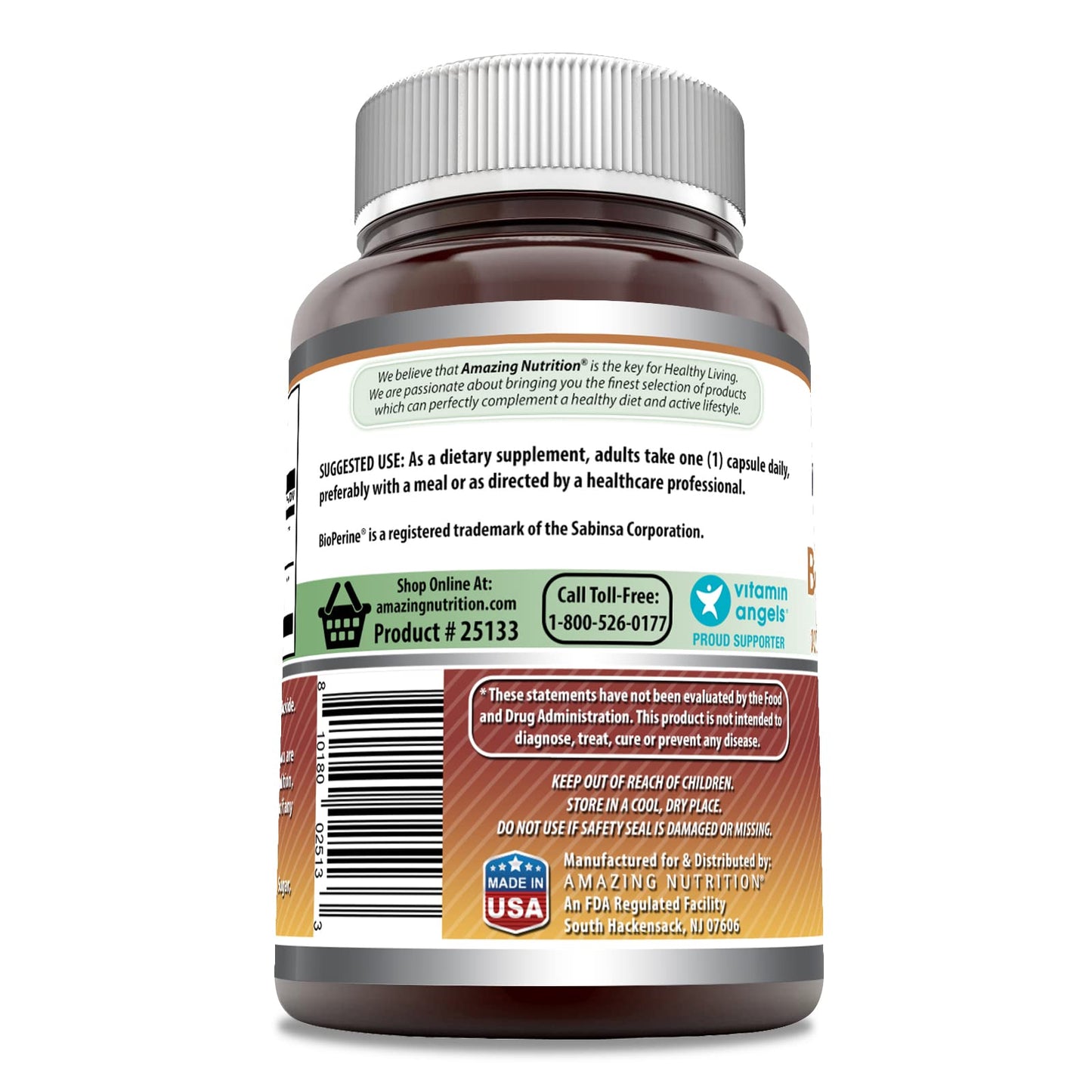 Amazing Nutrition Boswellia Extract with Bioperine 600 Mg per Serving Capsules, 120 Capsules