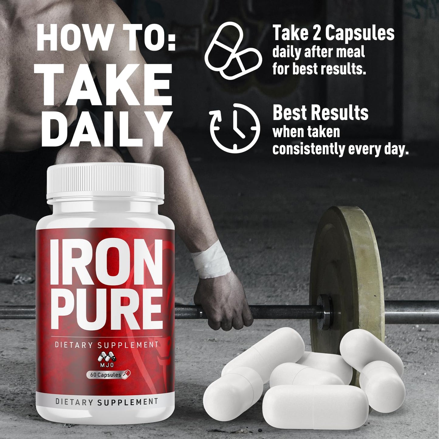 MJO Iron Pure Capsules, 180 Capsules