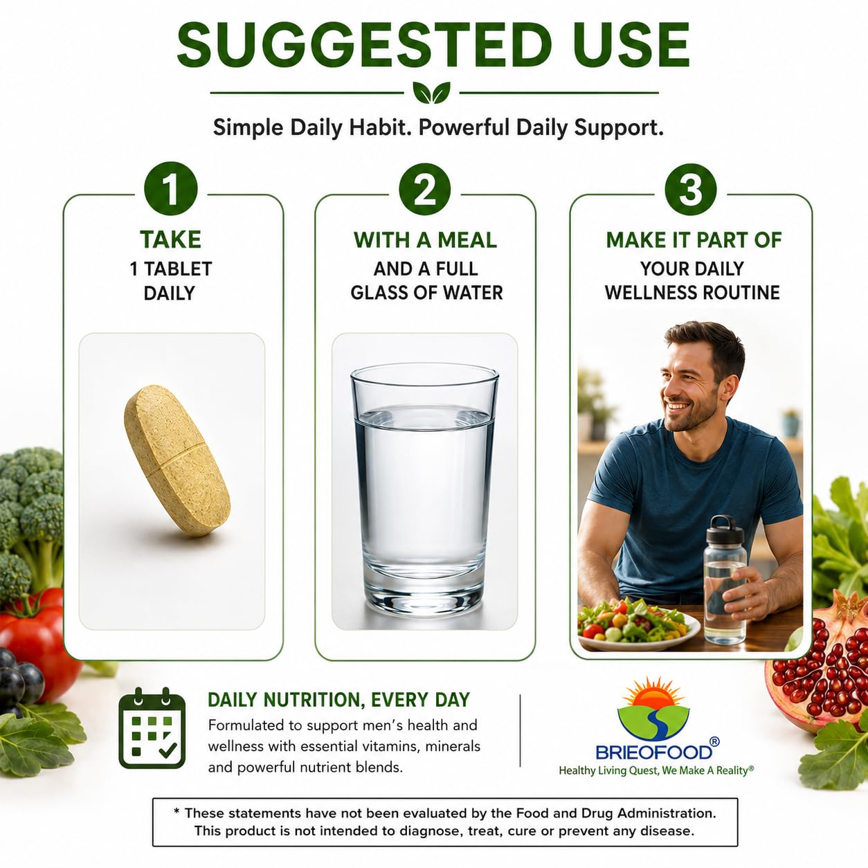 Brieofood BRIOFOOD Day-to-Day Men's Multi 180 Tablets