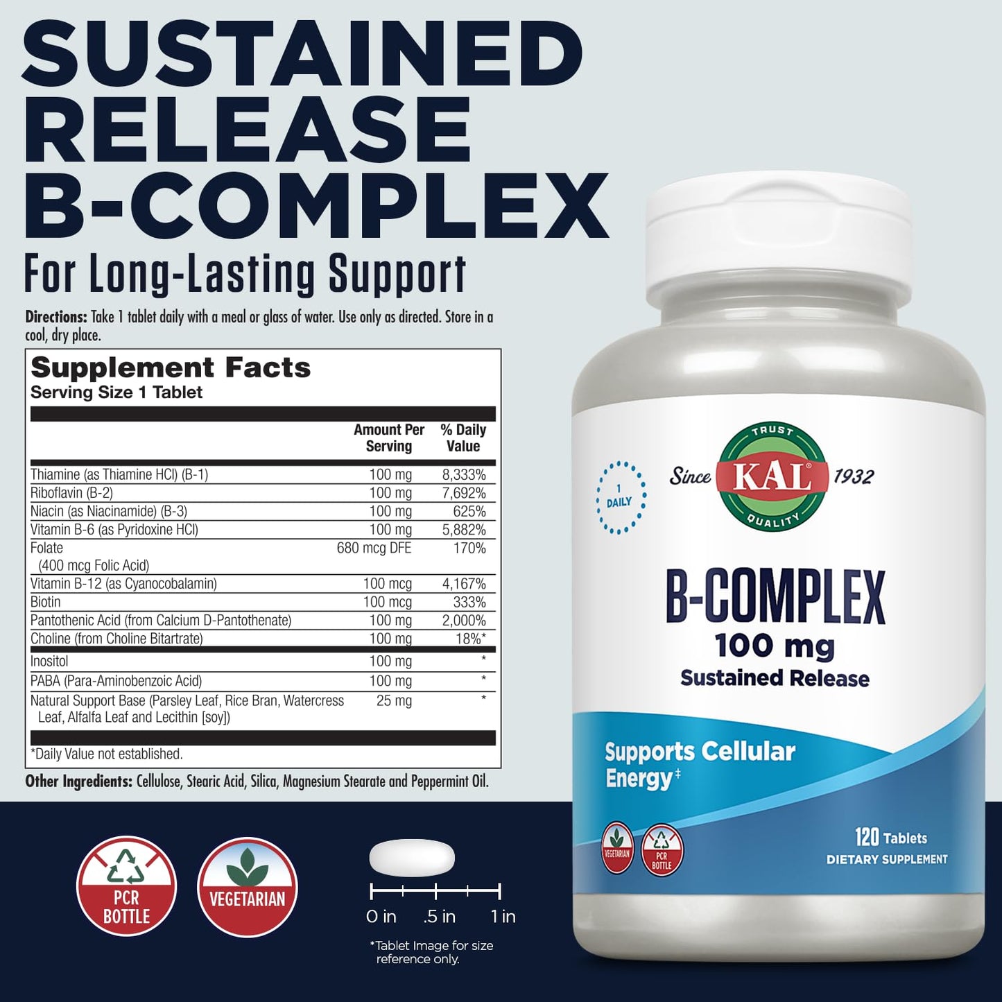 KAL B-100 Complex Tablet 120 Tablets