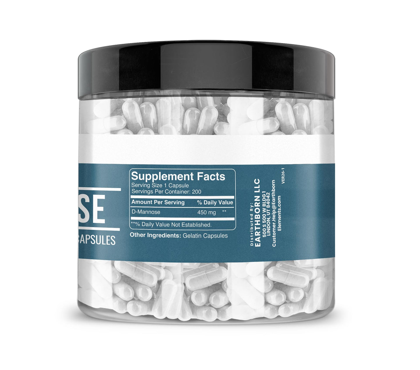 Earthborn Elements D-Mannose Capsules, 200 Capsules