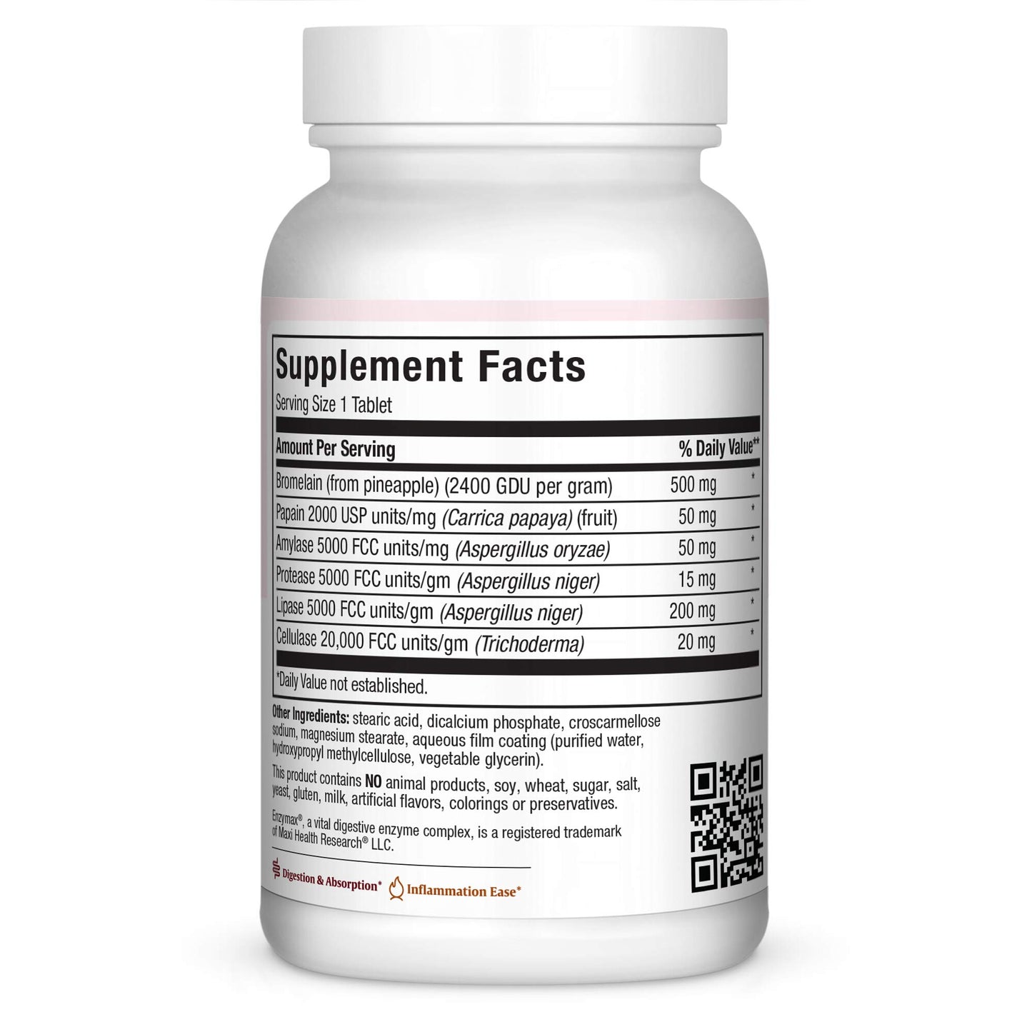 Maxi Health Super Enzymax High Potency Enzyme Complex Digestion Formula Tablet, 60 Tablets