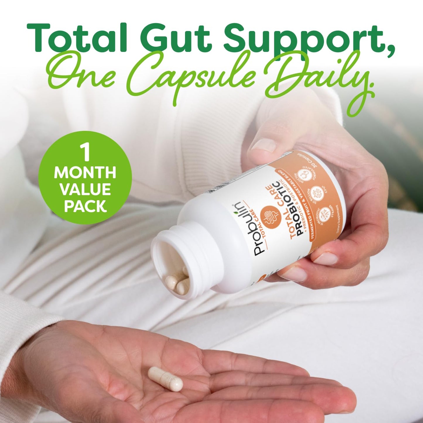 Probulin Total Care Probiotic Supplement Capsules, 30 Count