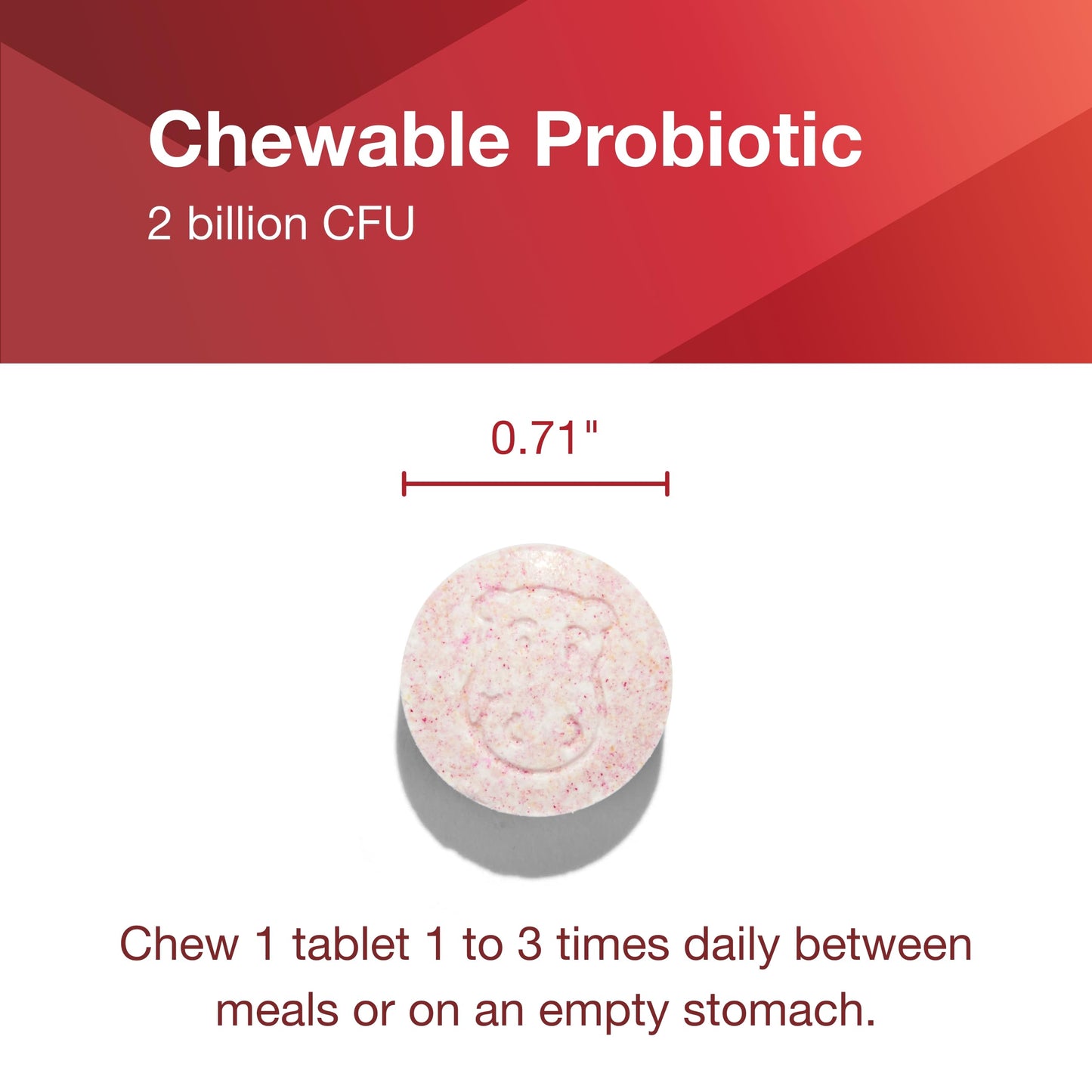 Protocol for Life Balance Chewable Probiotic 2 Billion CFU - Digestive Health & Immune Support - Lactobacillus Rhamnosus Probiotic - Halal & Vegan, 90 Chewables