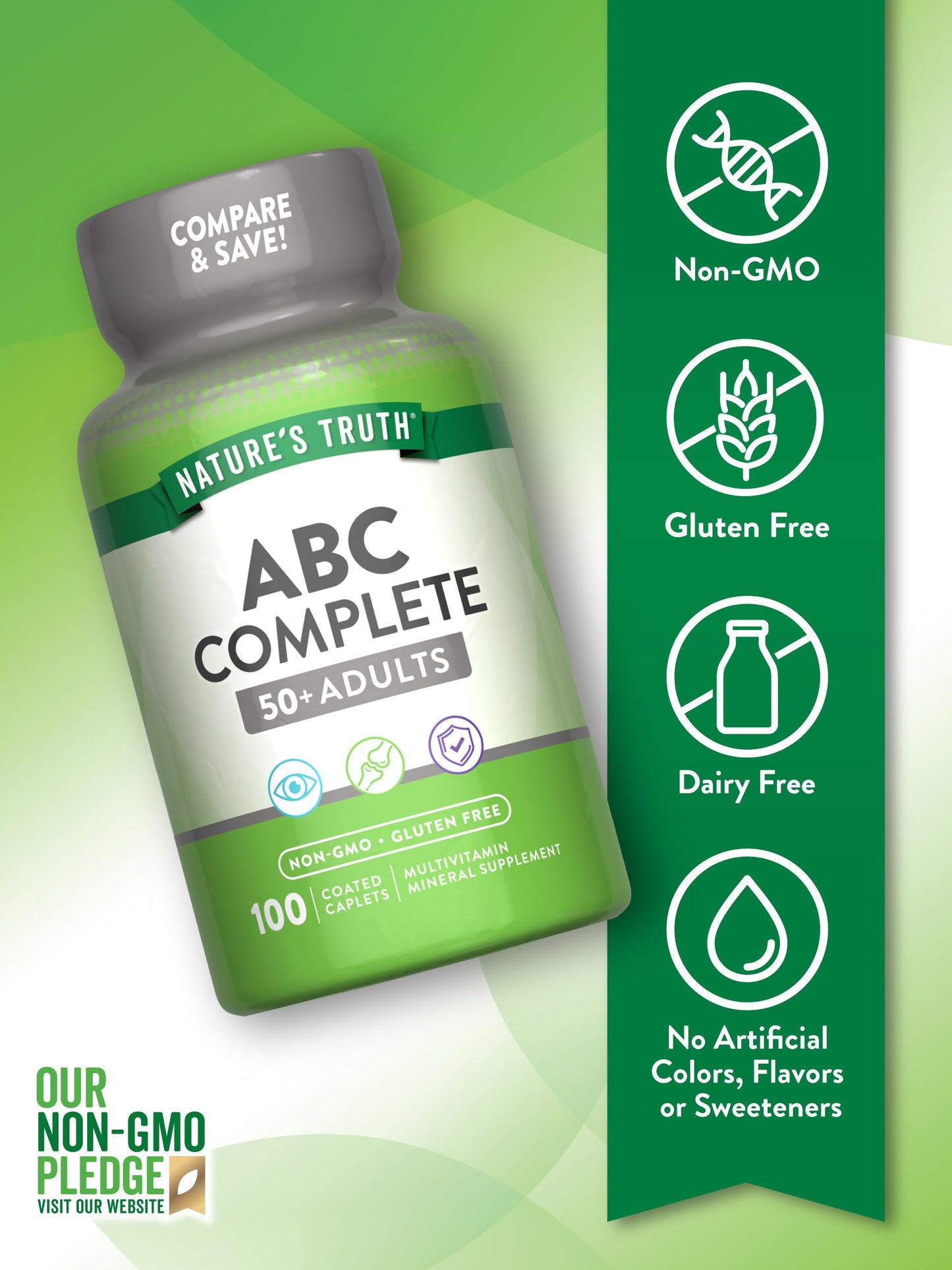 Nature's Truth Multivitamin for Adults 50+ Tablet, 4 Count