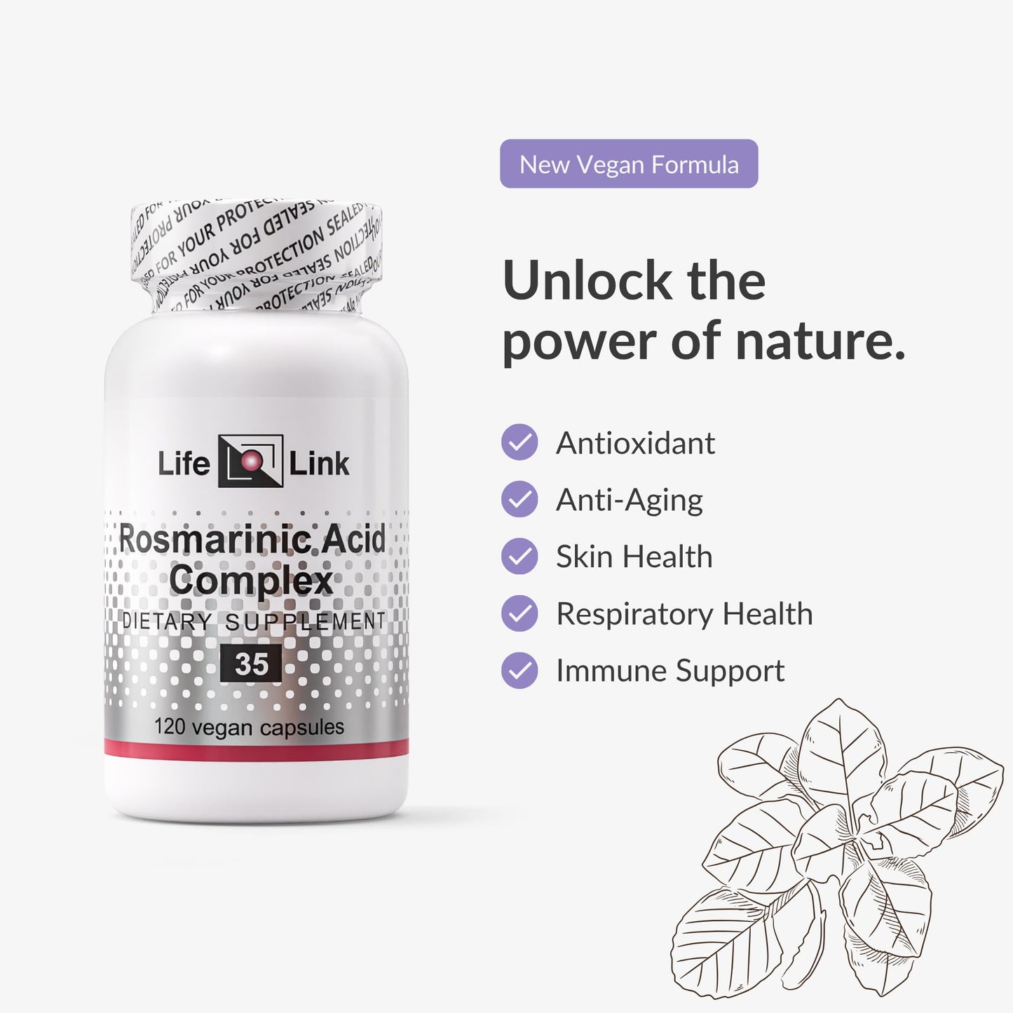 LifeLink Rosmarinic Acid Complex Capsules, 120 Count