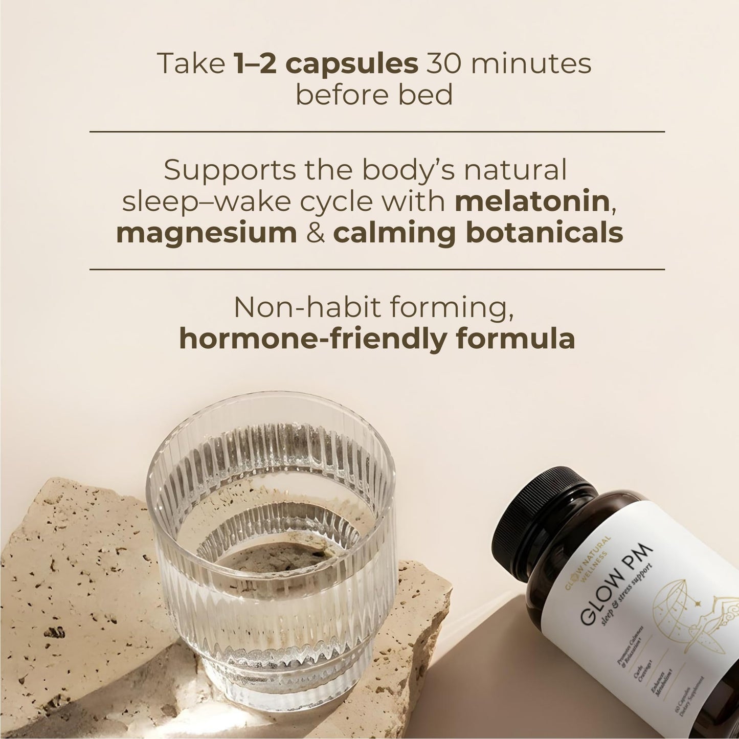 Glow Natural Wellness Glow PM Sleep Supplement Capsules 60