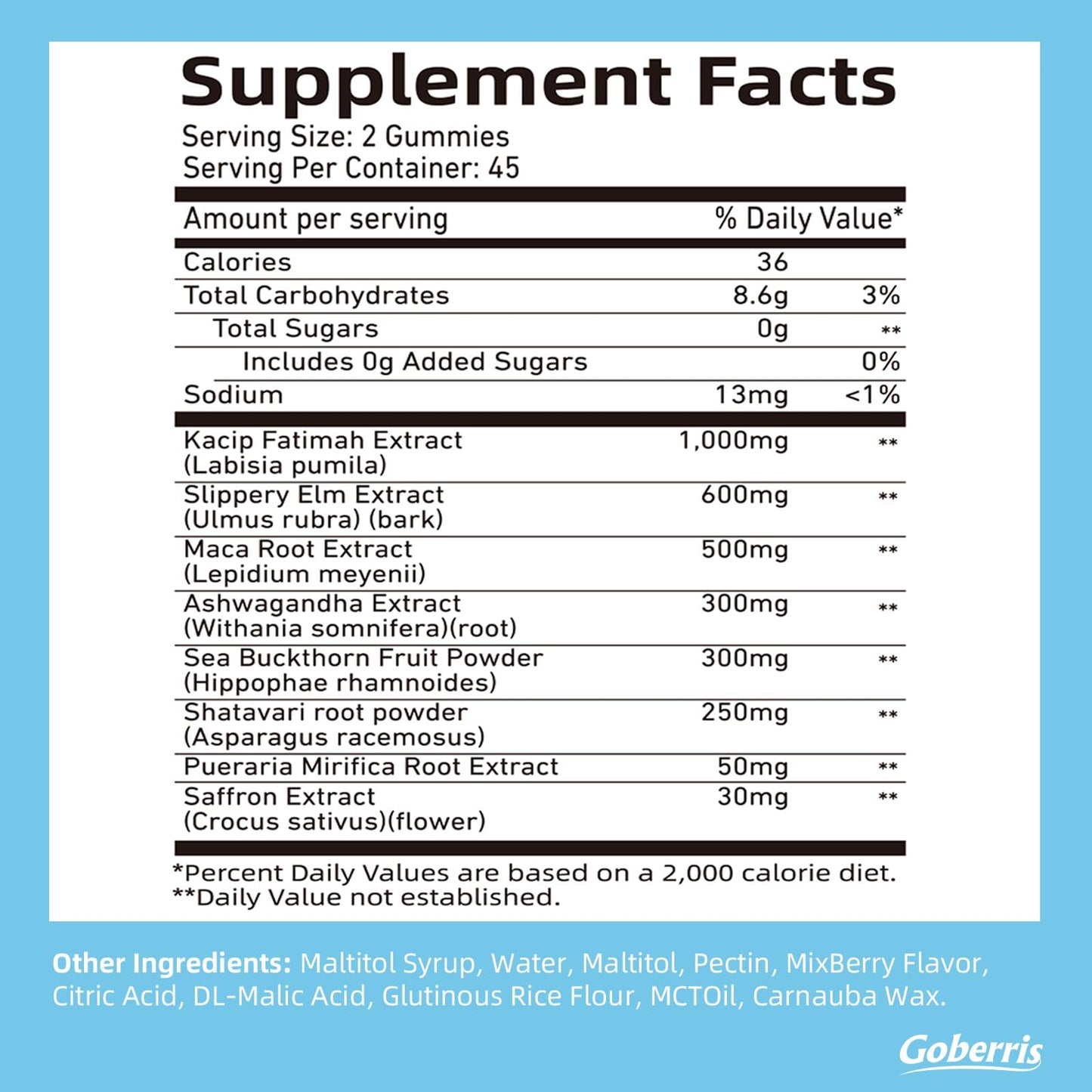 Goberris Vaginal Moisture Gummy 90 Count