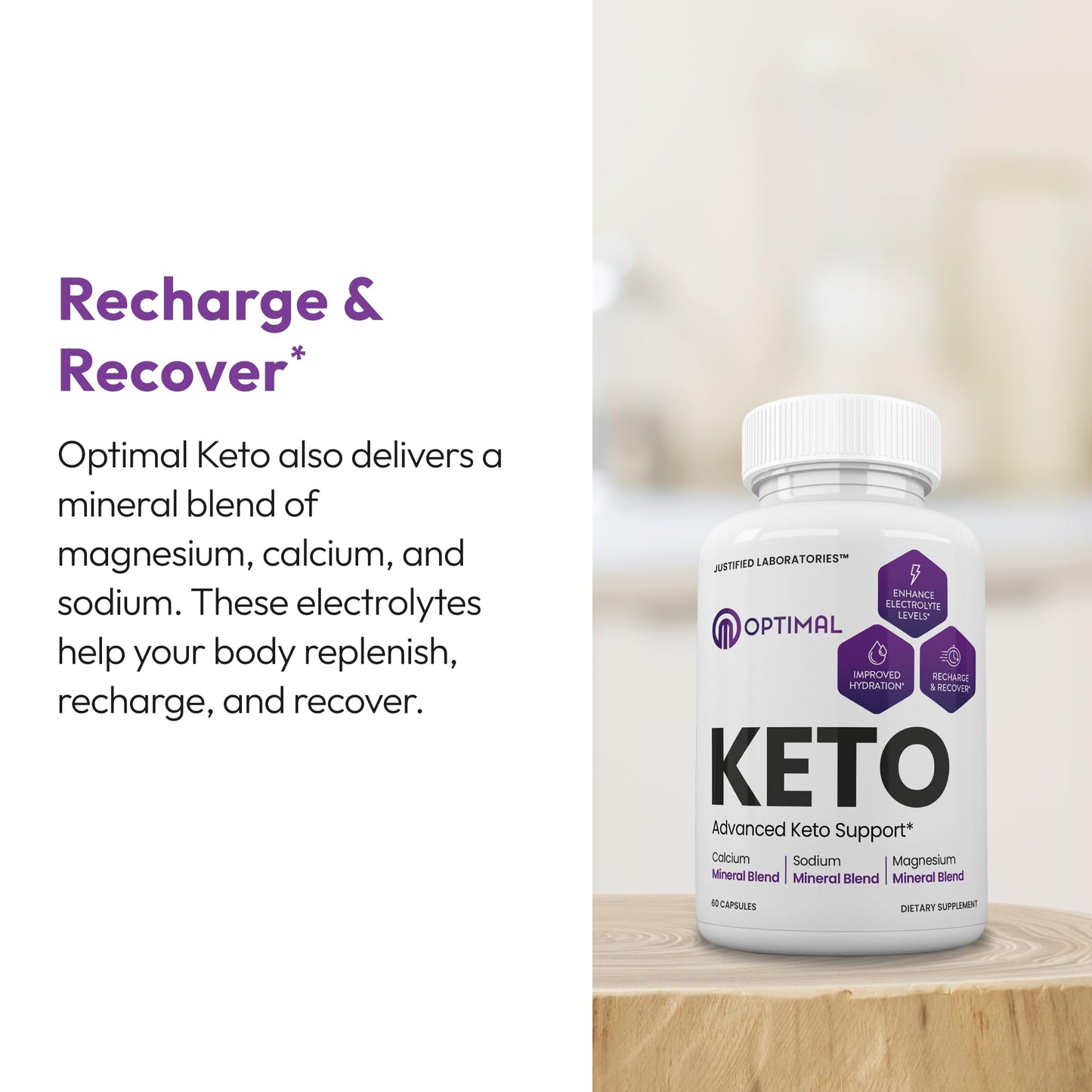 Justified Laboratories Optimal Keto 60 Capsules