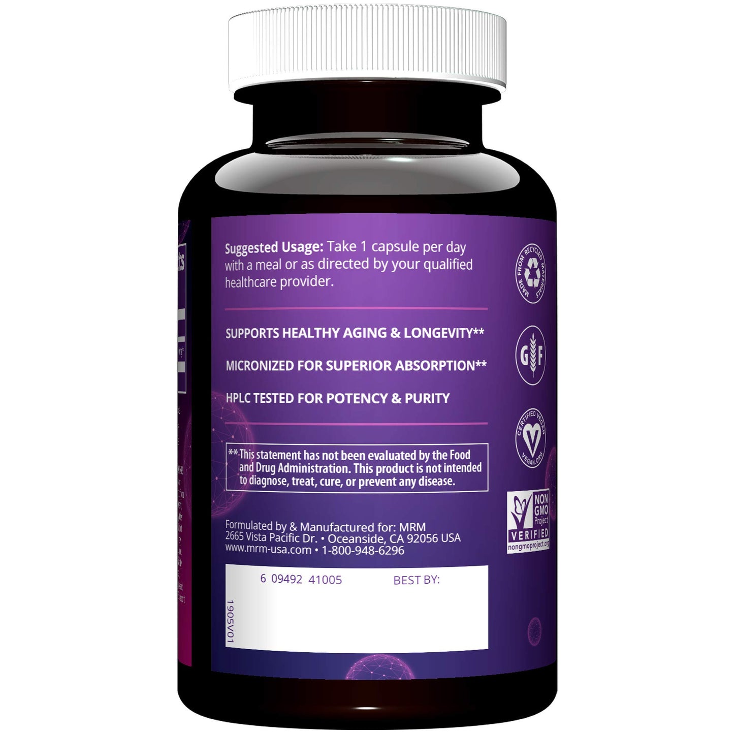 MRM DHEA 50mg for Women and Men 90 Capsules