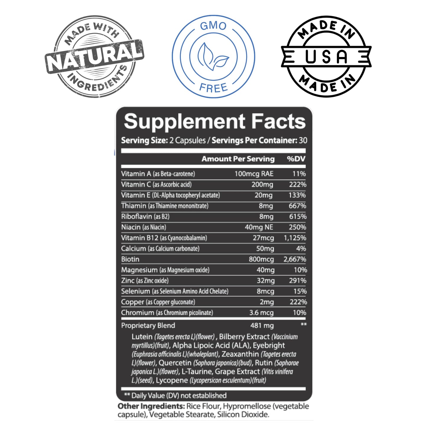 Kaya Naturals Eye Health Supplement Lutein & Zeaxanthin Capsule 60 Count