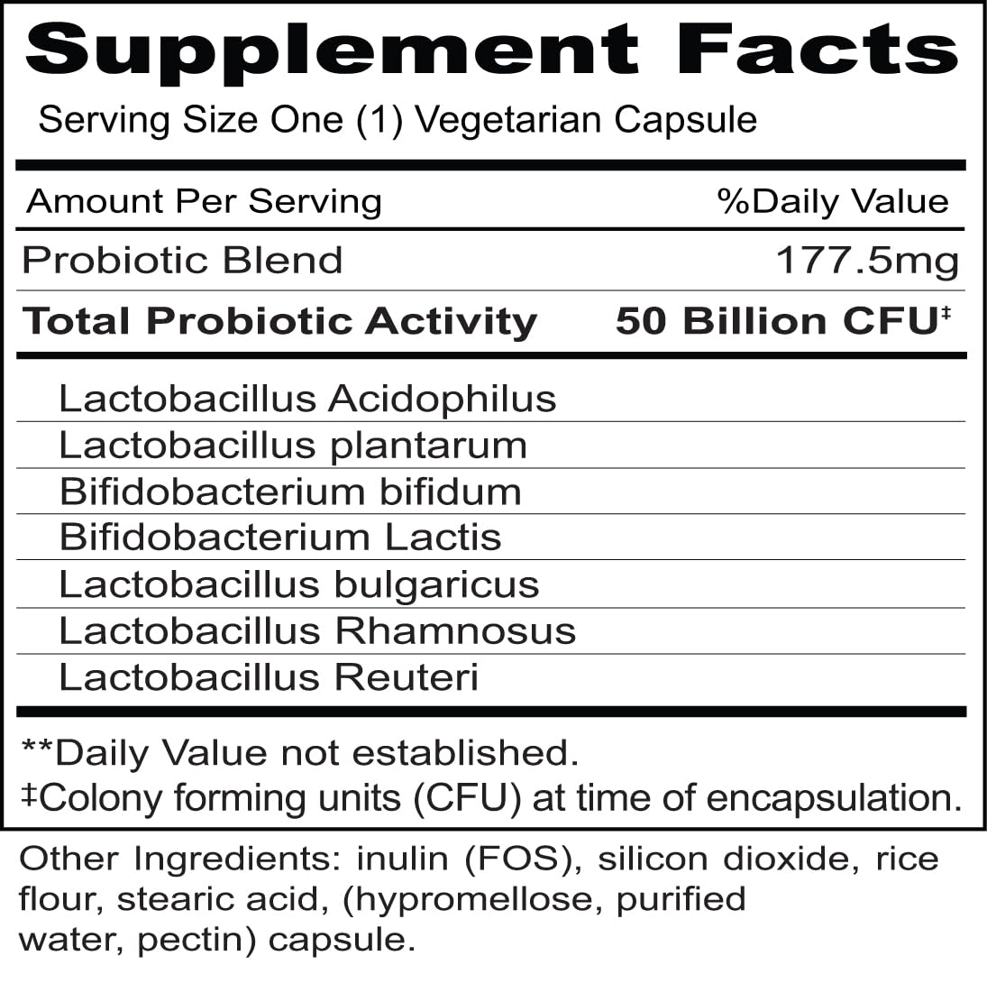 Priority One Probiotic Blend 50 Billion CFU Probiotic Flora Capsule, 1 Count