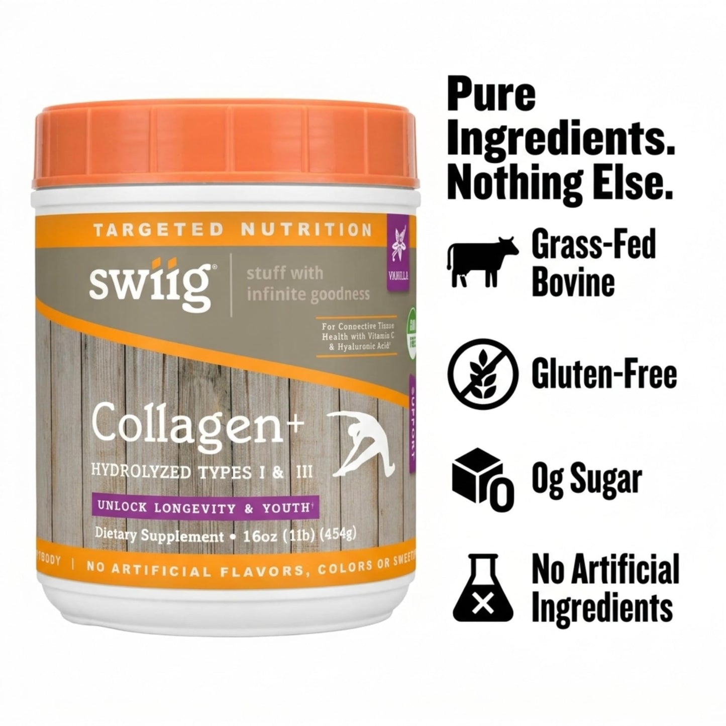 swiig Vanilla Collagen+ Protein Powder 16