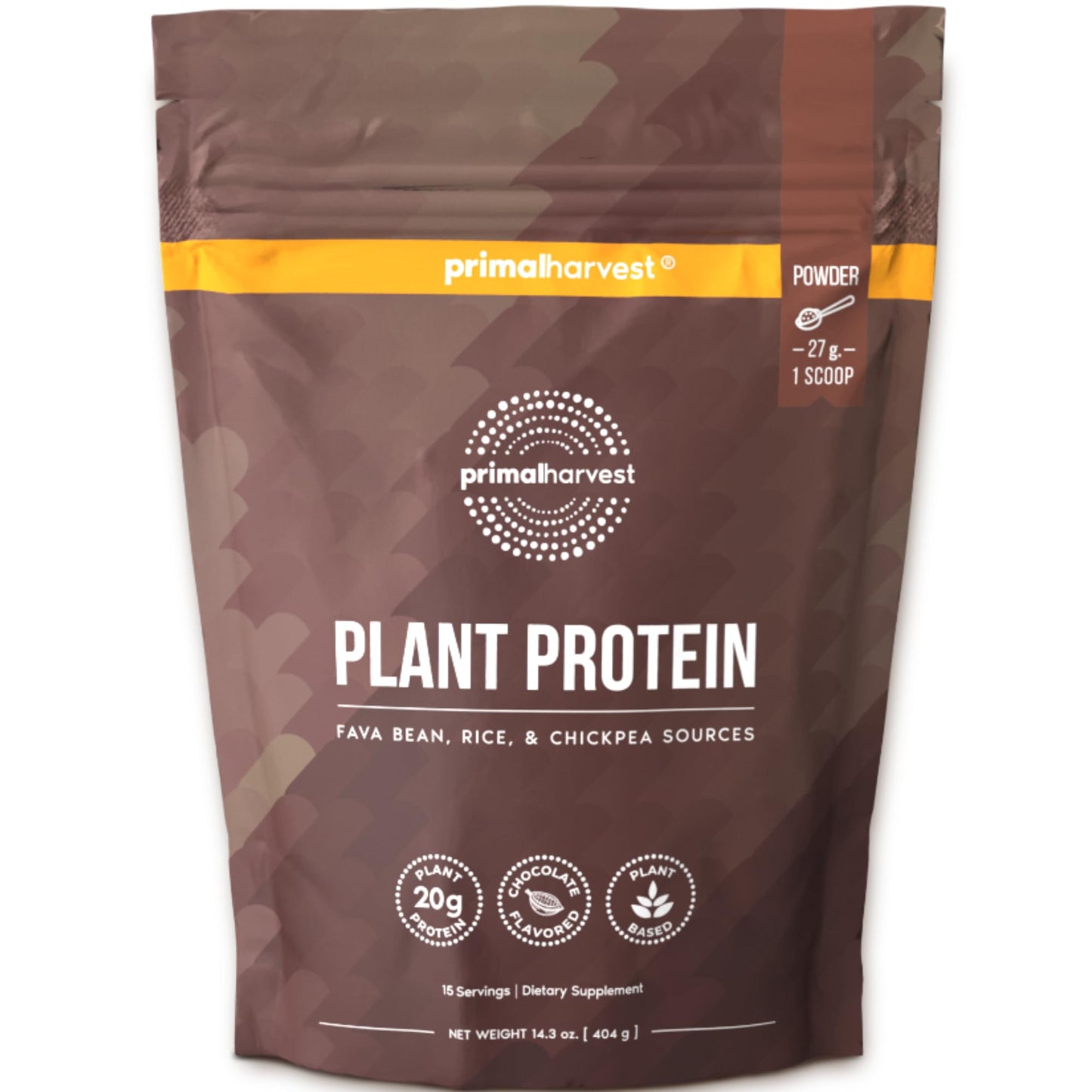 Primal Harvest Protein Powder, Vegan Chocolate, Gluten & Dairy Free, 14.29 Ounce