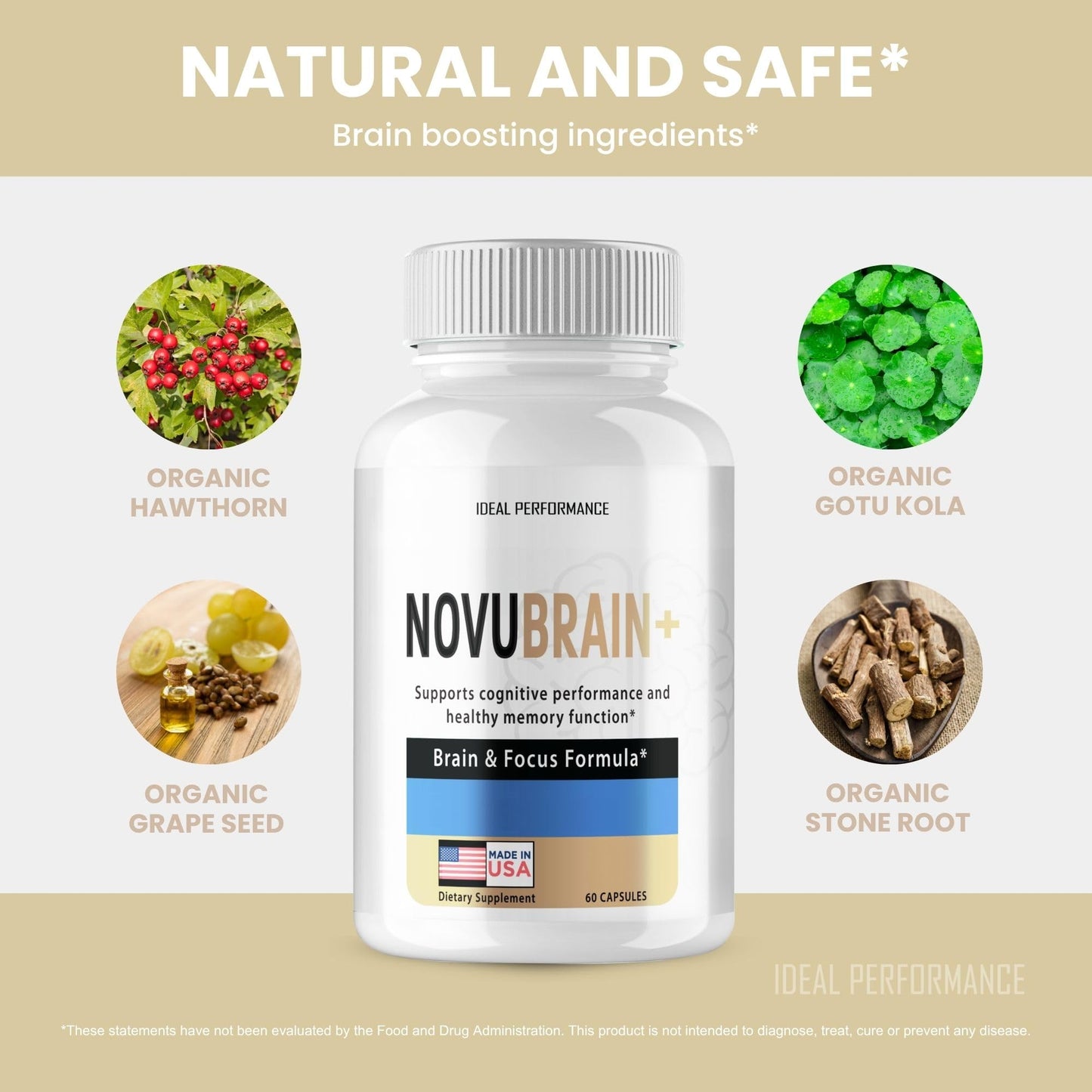 IDEAL PERFORMANCE Novubrain+ Capsules 60 Count