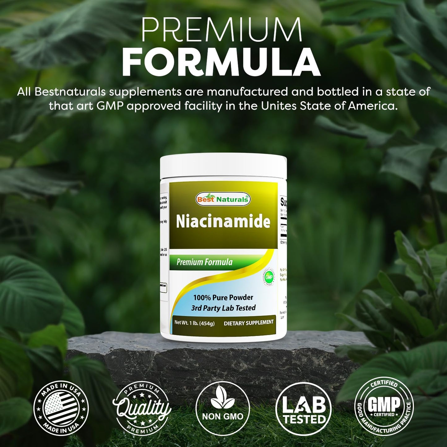 Best Naturals Niacinamide (Vitamin B3) Pure Powder, 16 oz
