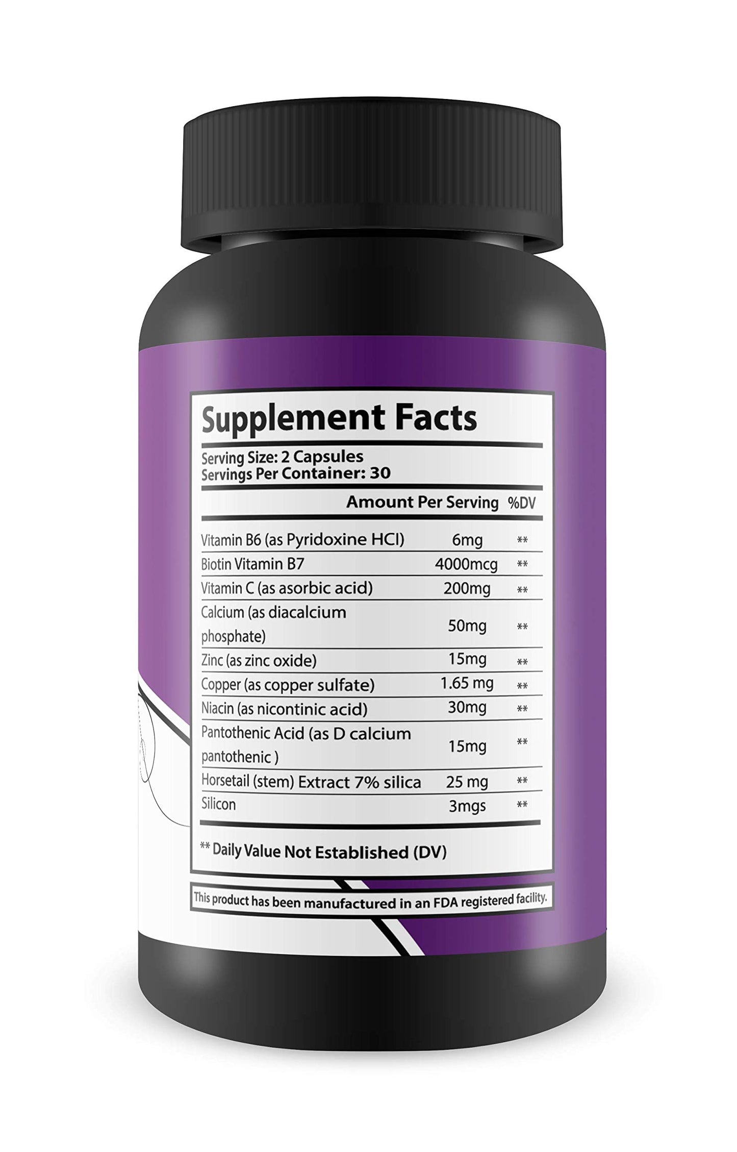 La Folie Hair Therapy Daily Vita Biotin Capsules, 60 Count
