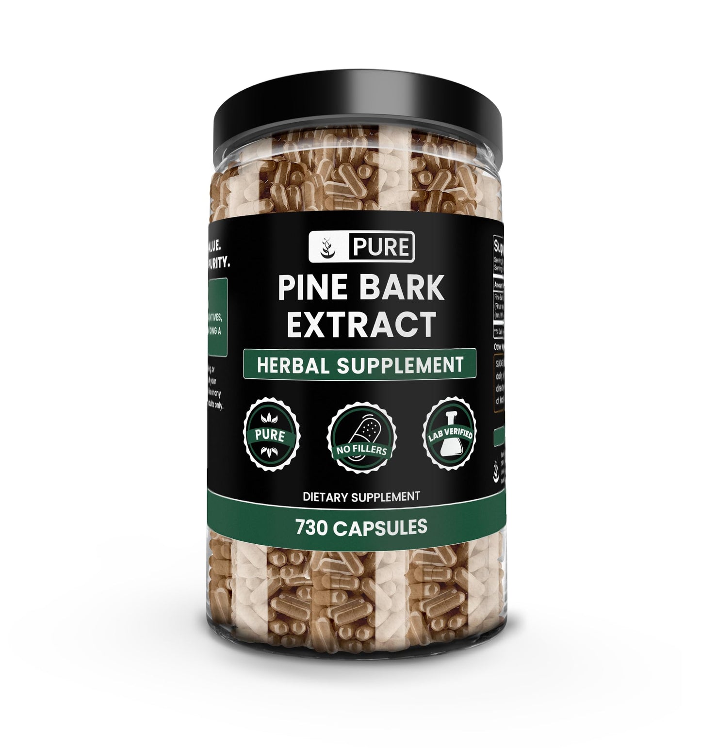 PURE ORIGINAL INGREDIENTS Pine Bark Extract Capsules 730