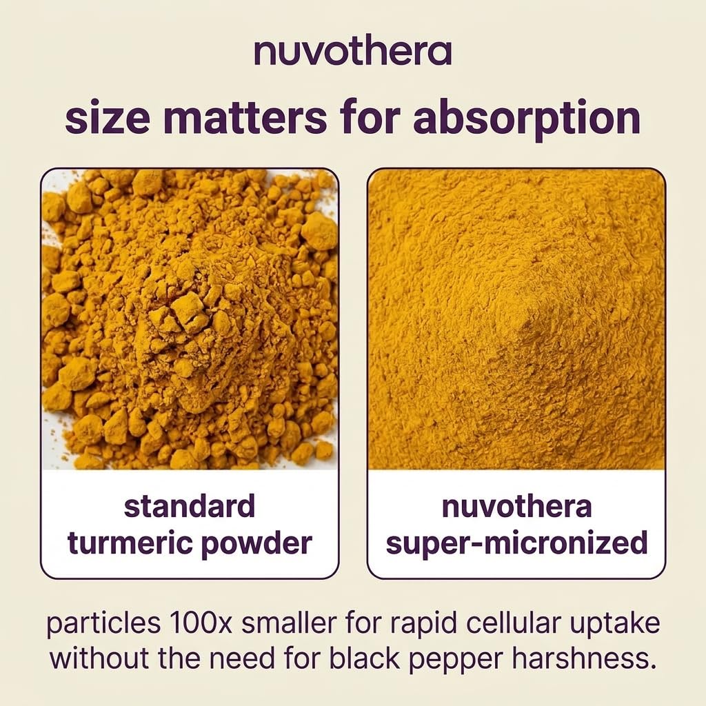 Nuvothera Super-Micronized Turmeric Curcumin Capsules 120 Count
