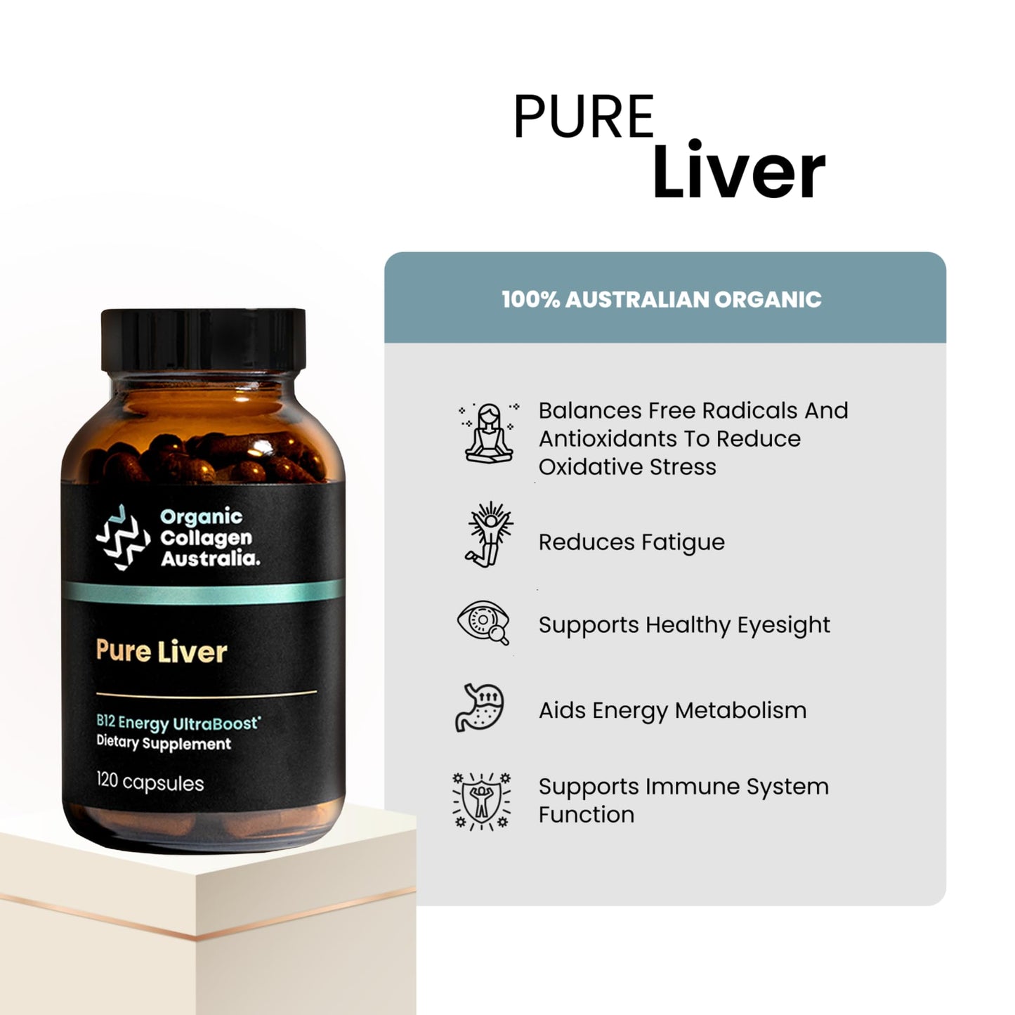 Organic Collagen Australia Pure Liver Capsules, 120 Capsules