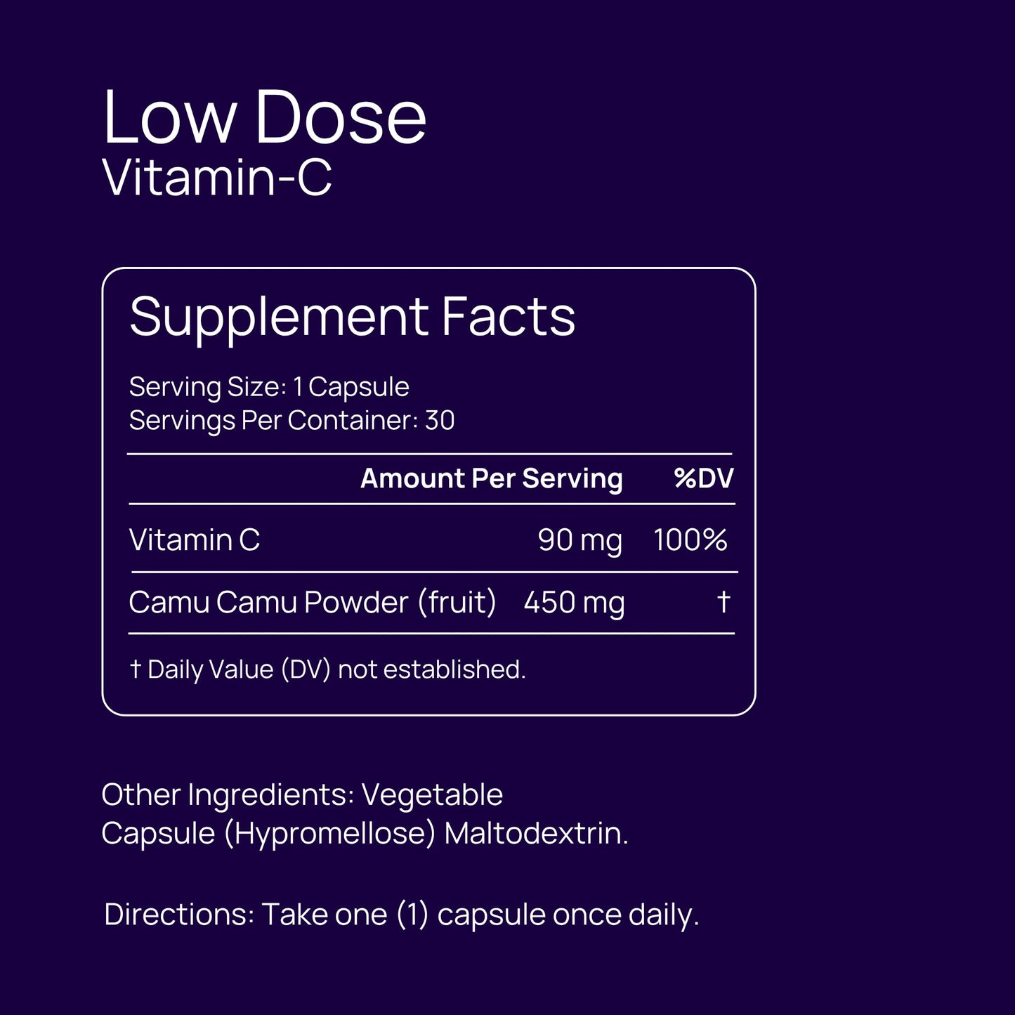 Potent Nutri Low Dose Vitamin C - Real Food Complex Capsule, 30 Capsules