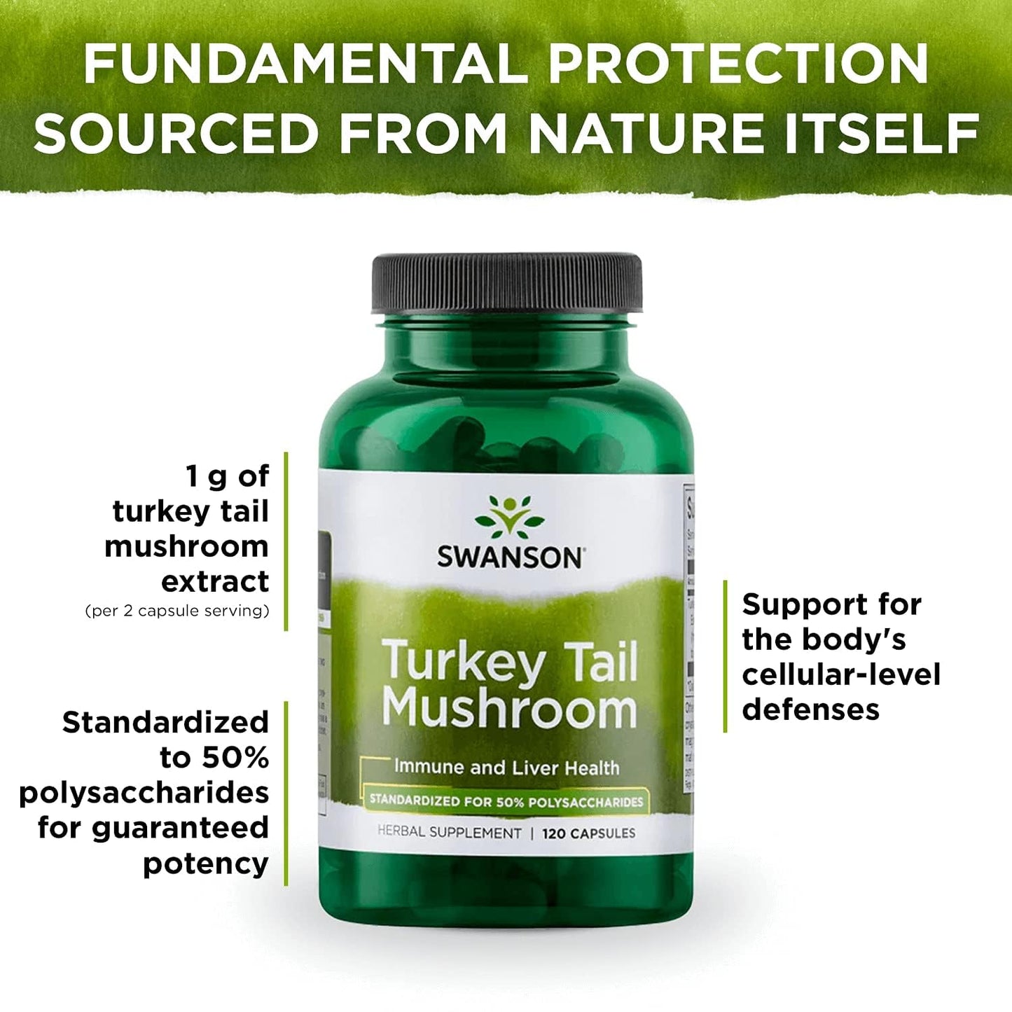 Swanson Turkey Tail Mushroom Capsules 480