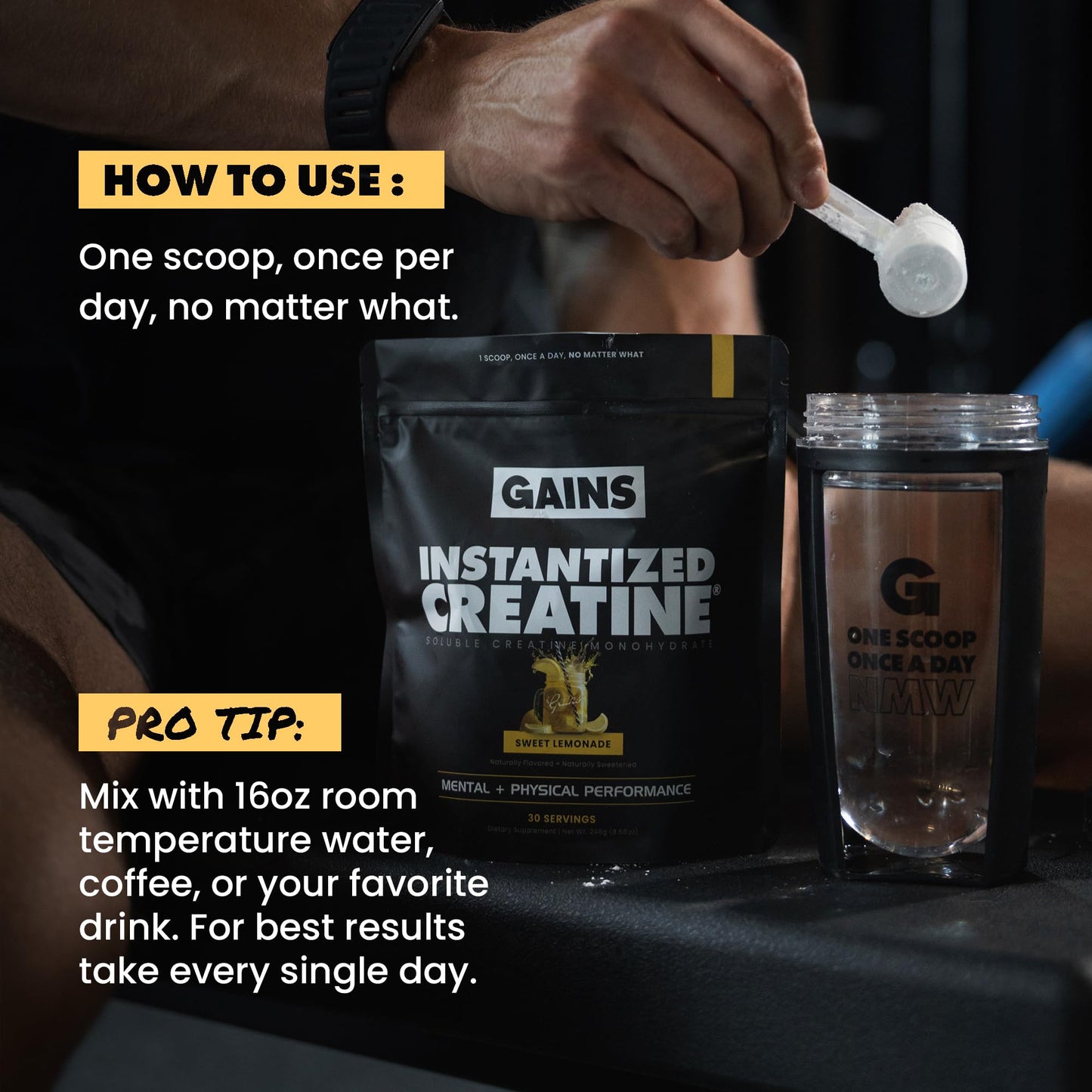 Gains in Bulk Instantized Creatine Monohydrate Powder, 30 Servings