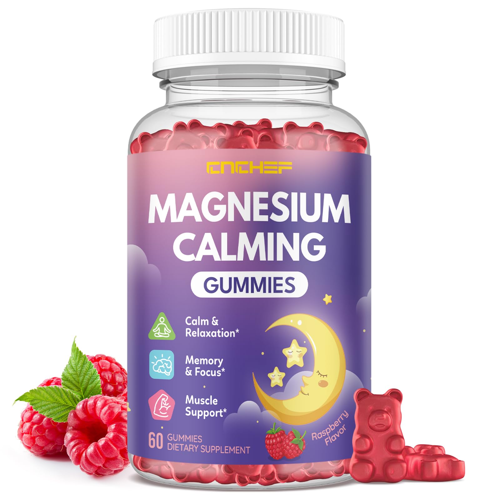 CNCHEF Magnesium Calming Gummies, Gummy, 60 Count