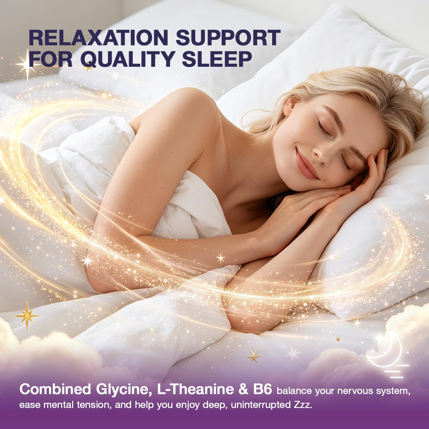 TTGUMMYAMAL Glycine Gummies, 3 g (3000 mg) Glycine Supplements for Sleep, Relax, Nerve Support, Stress Relief & Brain Health, Grape Flavor, Sugar-Free, Vegan, Non-GMO, Gluten-Free, 60 Ct