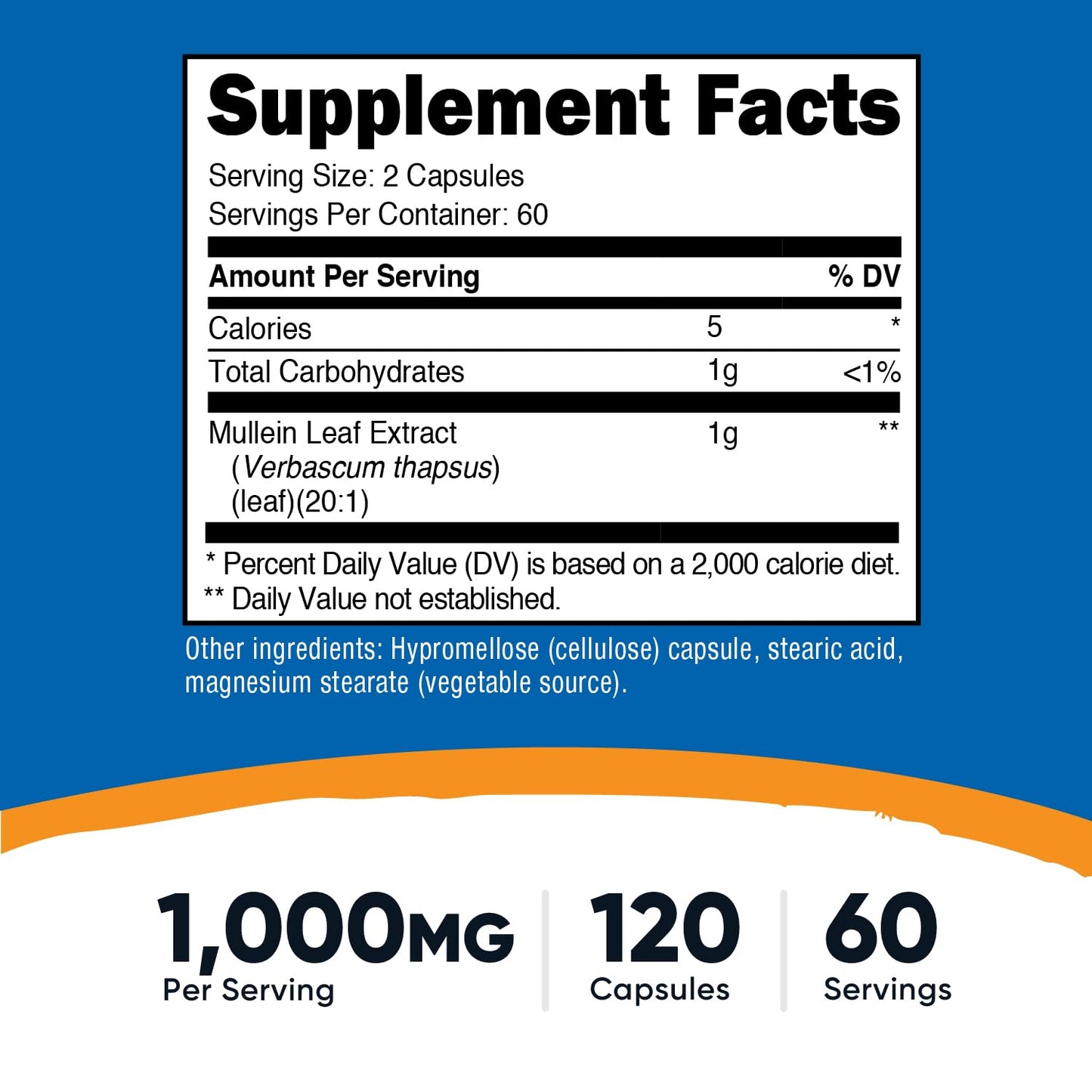 Nutricost Mullein Leaf Extract Capsule 120 Count