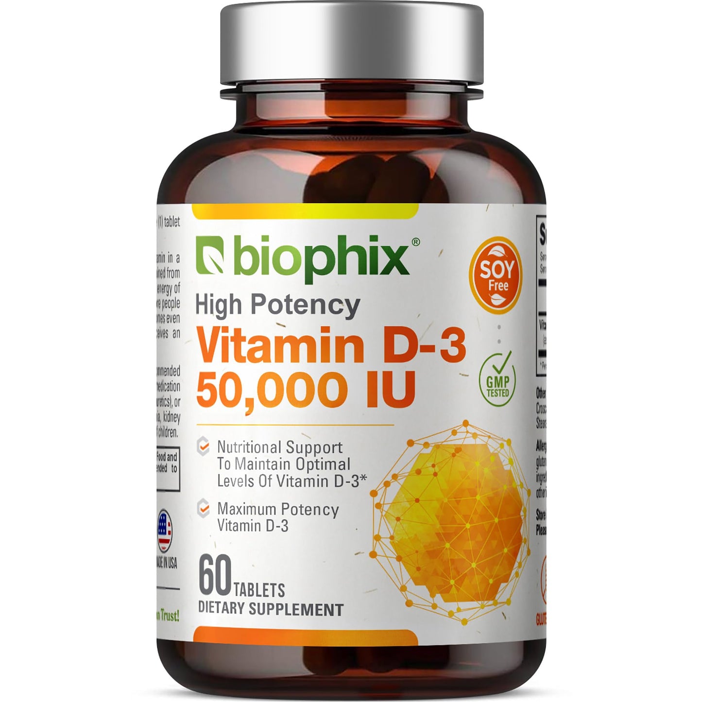 Biophix Vitamin D-3 50000 IU Tablet, 60 Tablets