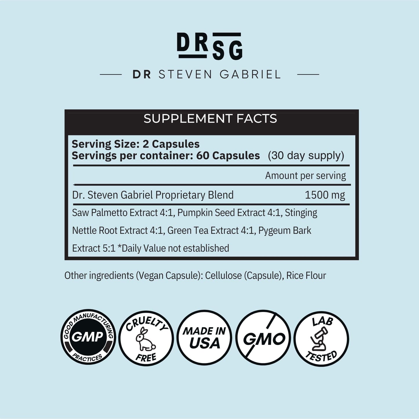 DrSG Natural DHT Blocker Hair Growth Capsules, 60 Count