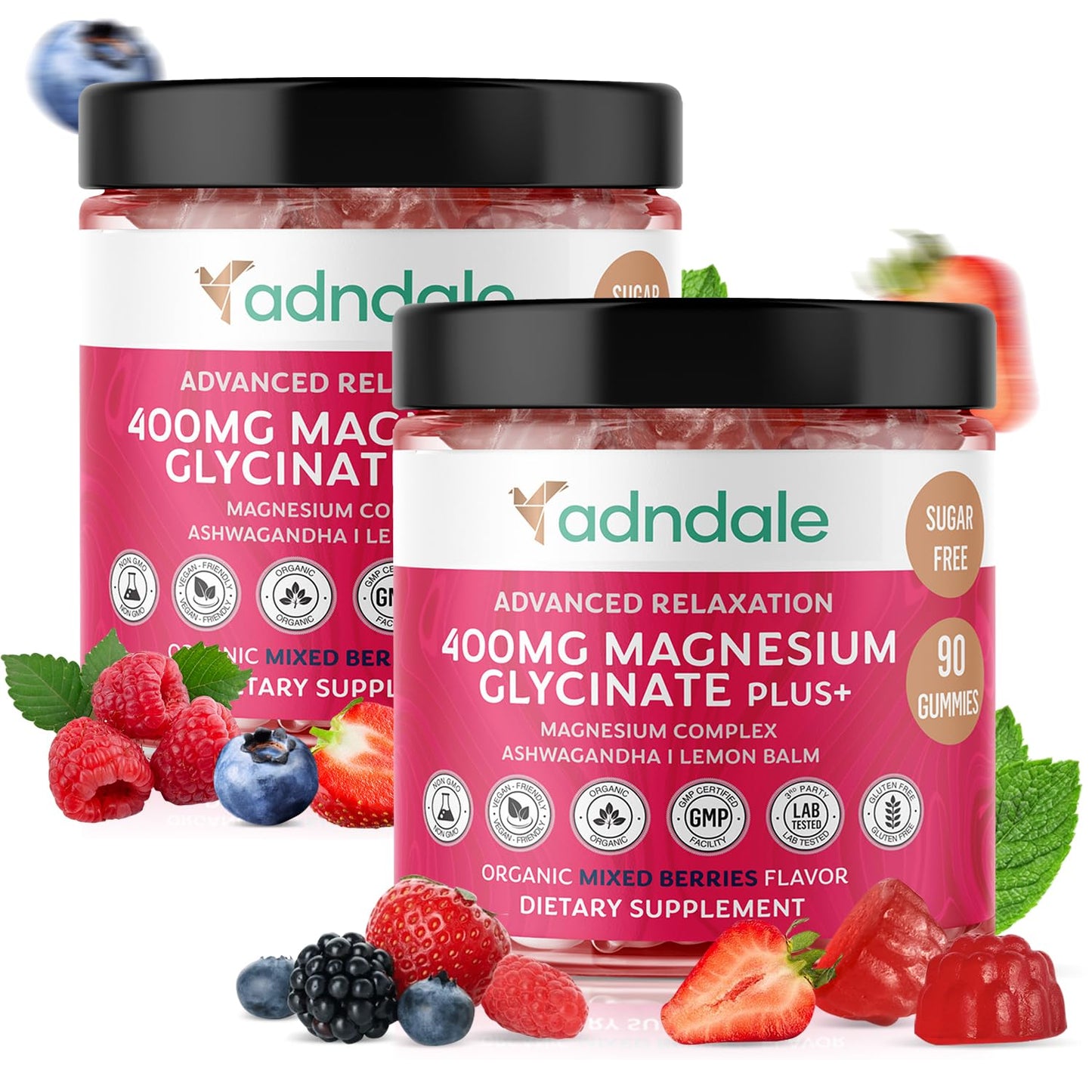 Adndale Magnesium Glycinate Gummies 180 Count