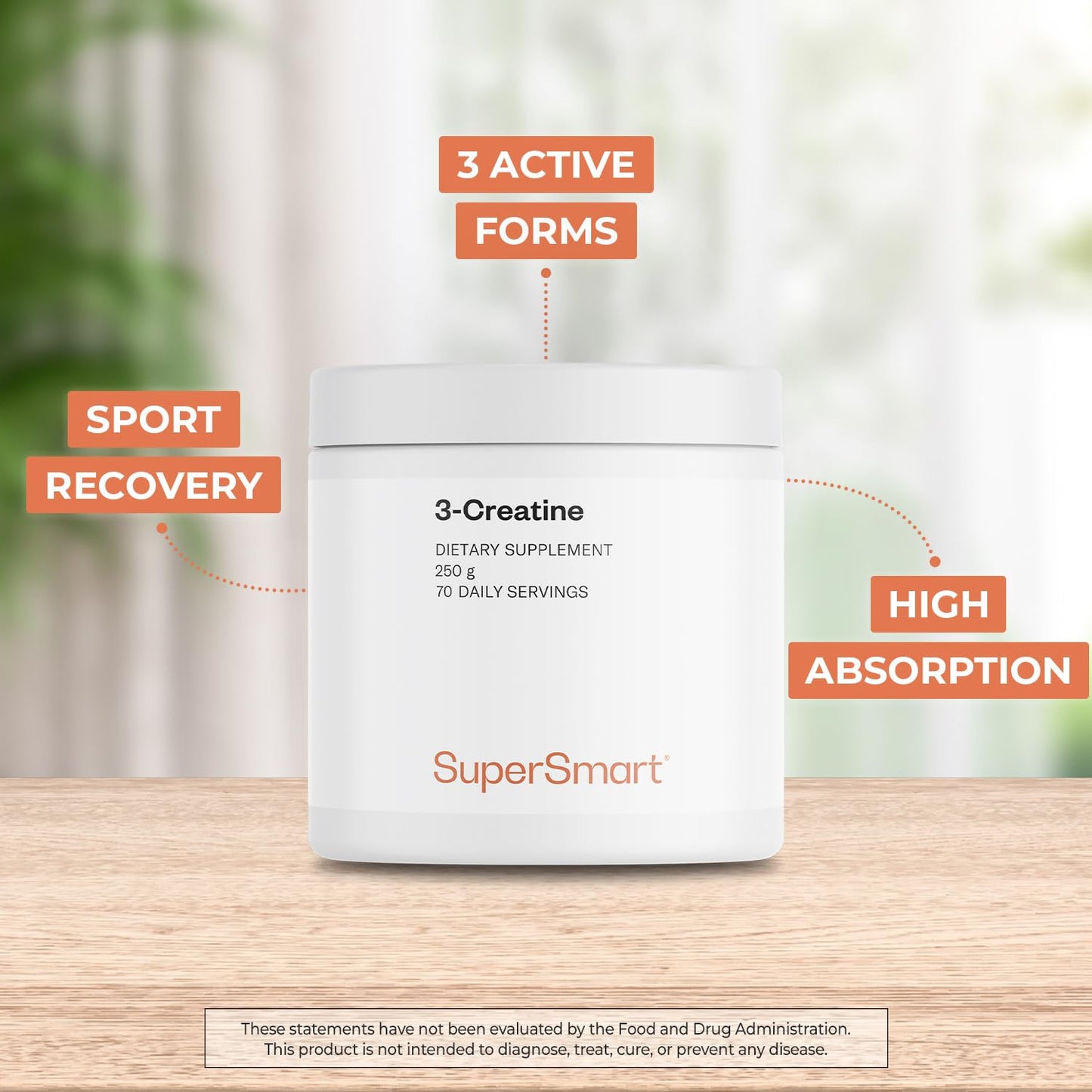 Supersmart 3-Creatine with Creatine Monohydrate Physical Performance & Muscle Stimulator Powder, 250 g