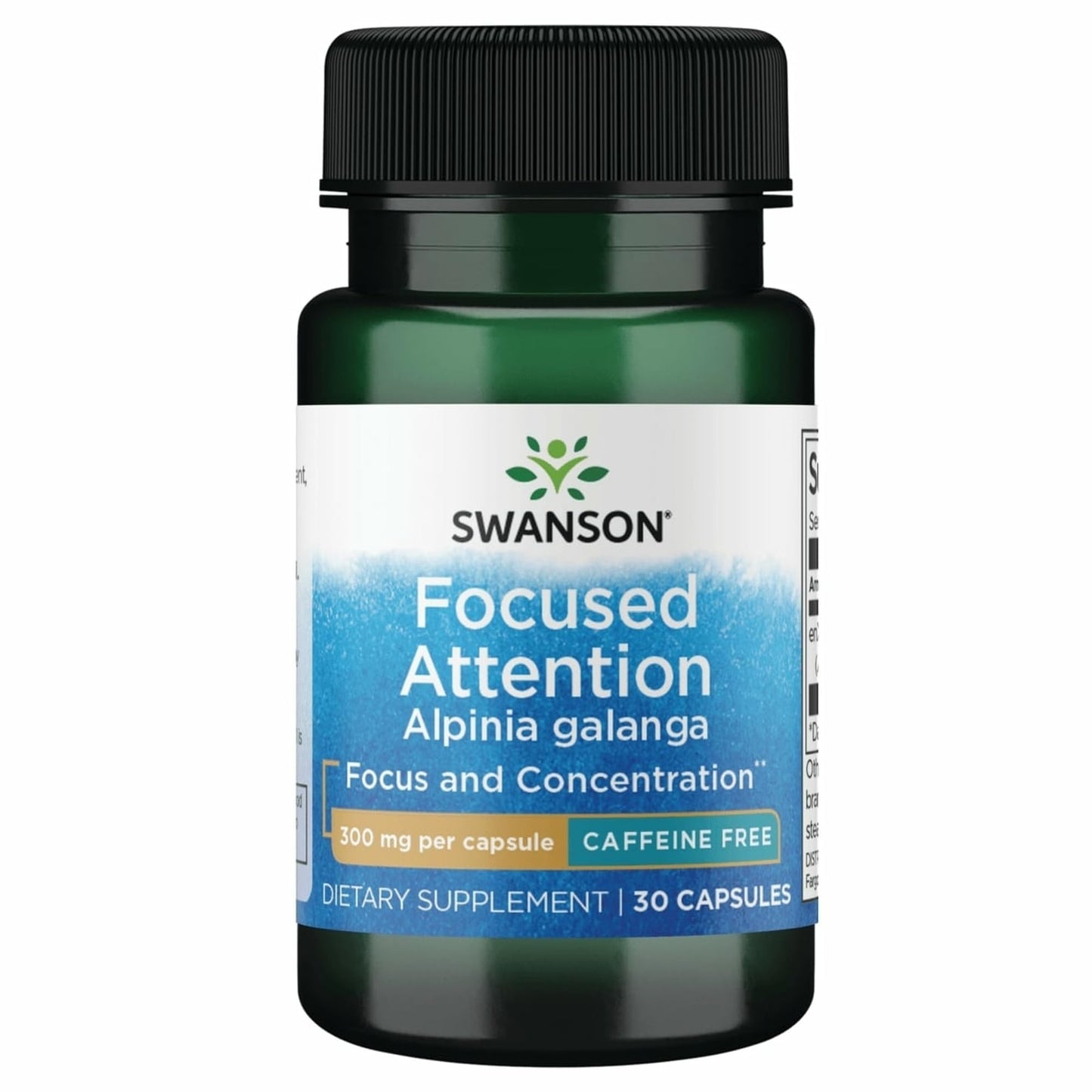 Swanson Focused Attention Alpinia Galanga - Caffeine-Free 300 mg Capsules, 30 Count