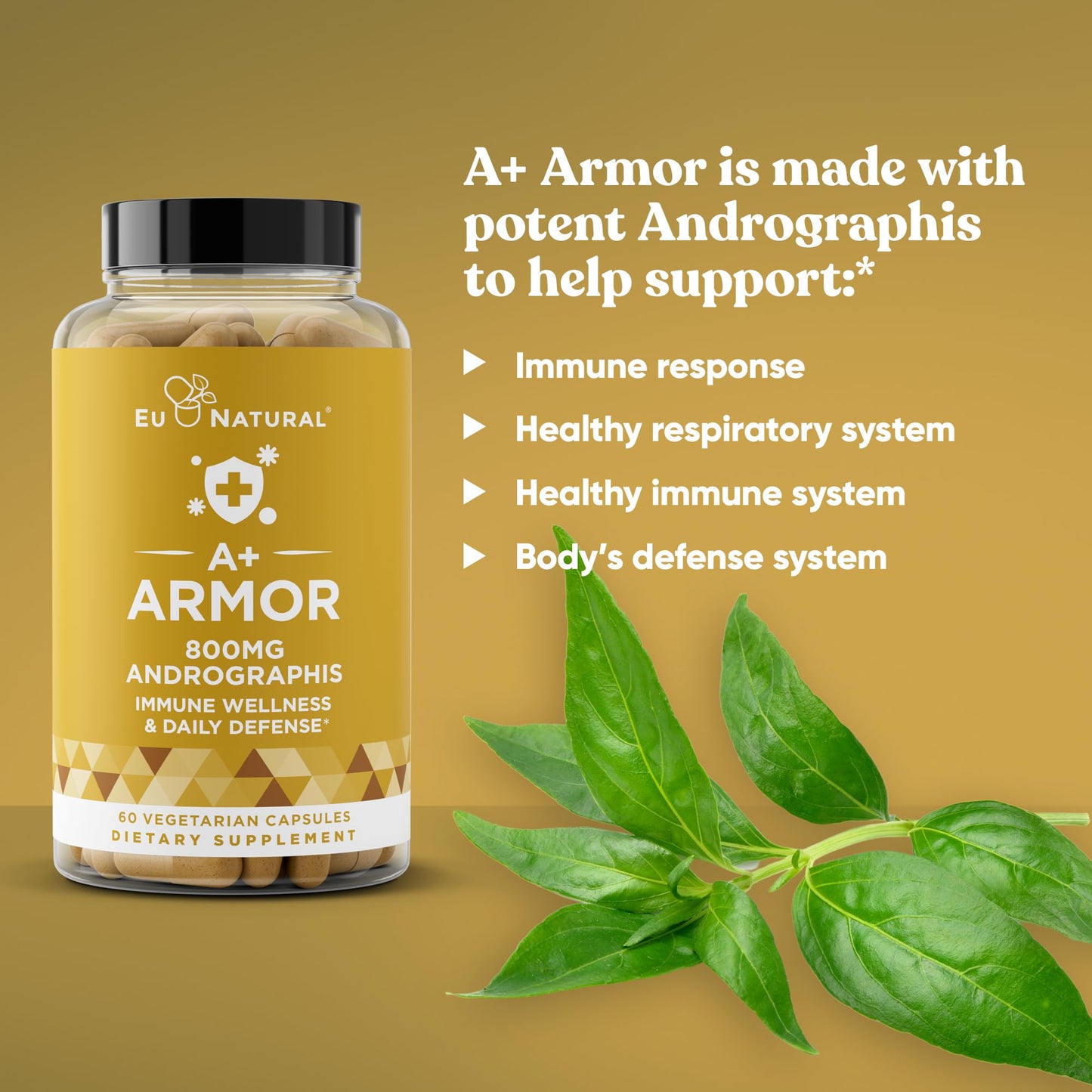 Eu Natural A+ Armor Andrographis Pure 800 Mg 120 Capsules