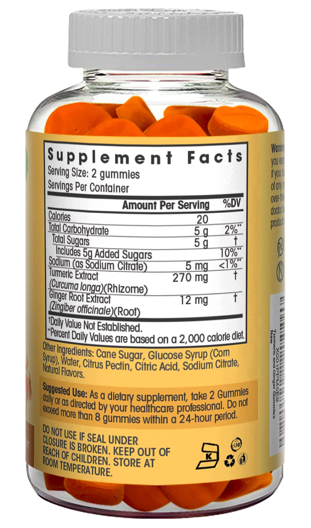 Flamingo Supplements Turmeric Curcumin & Ginger Chewable Gummies 60 Count