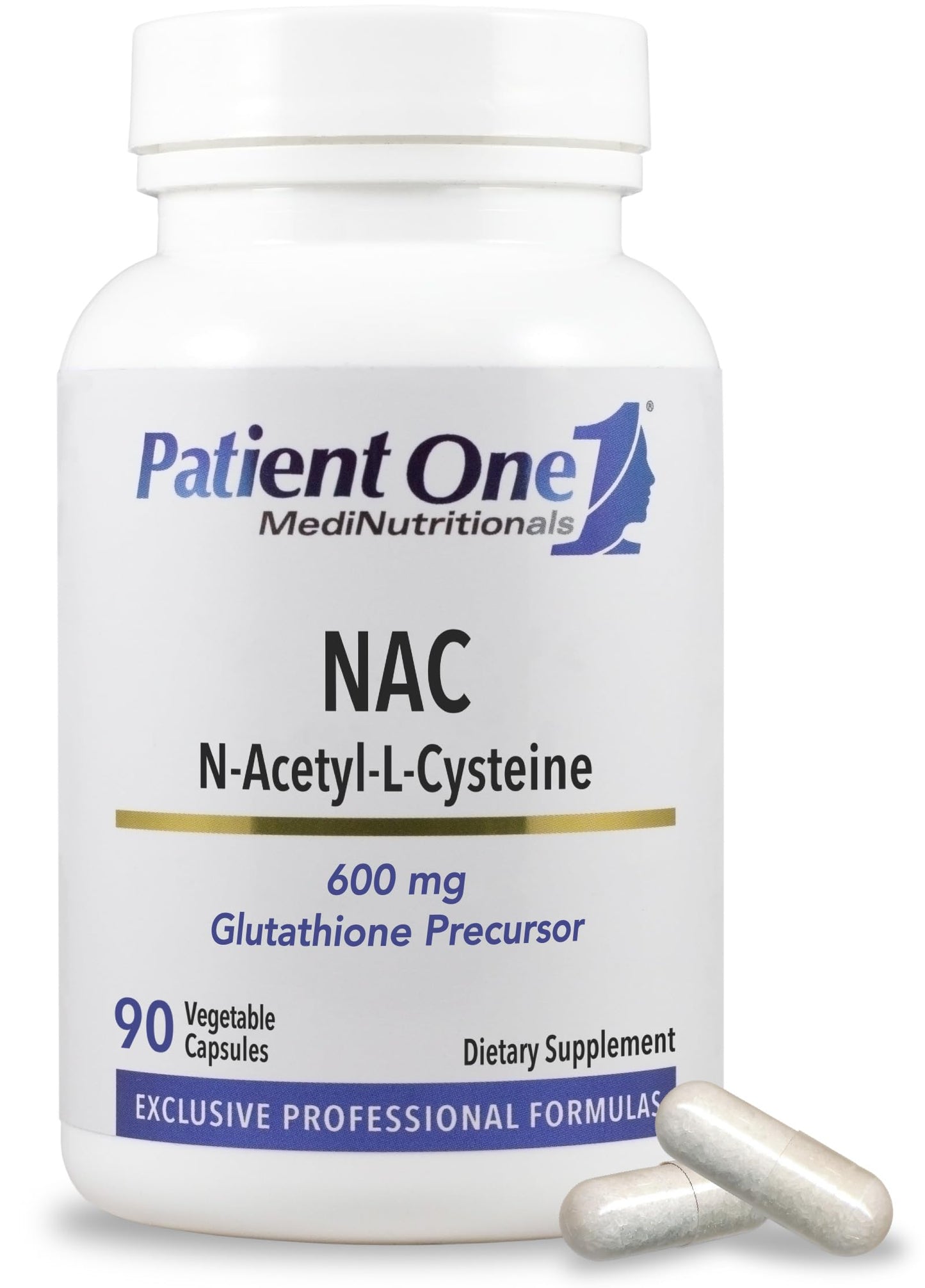Patient One NAC (N-Acetyl Cysteine) 600 mg Supplement, 90 Capsules