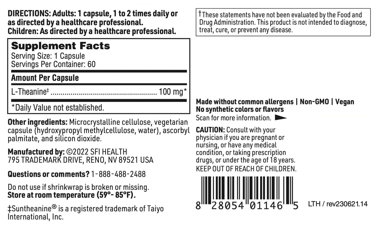 SFI Health L-Theanine 60 Capsules