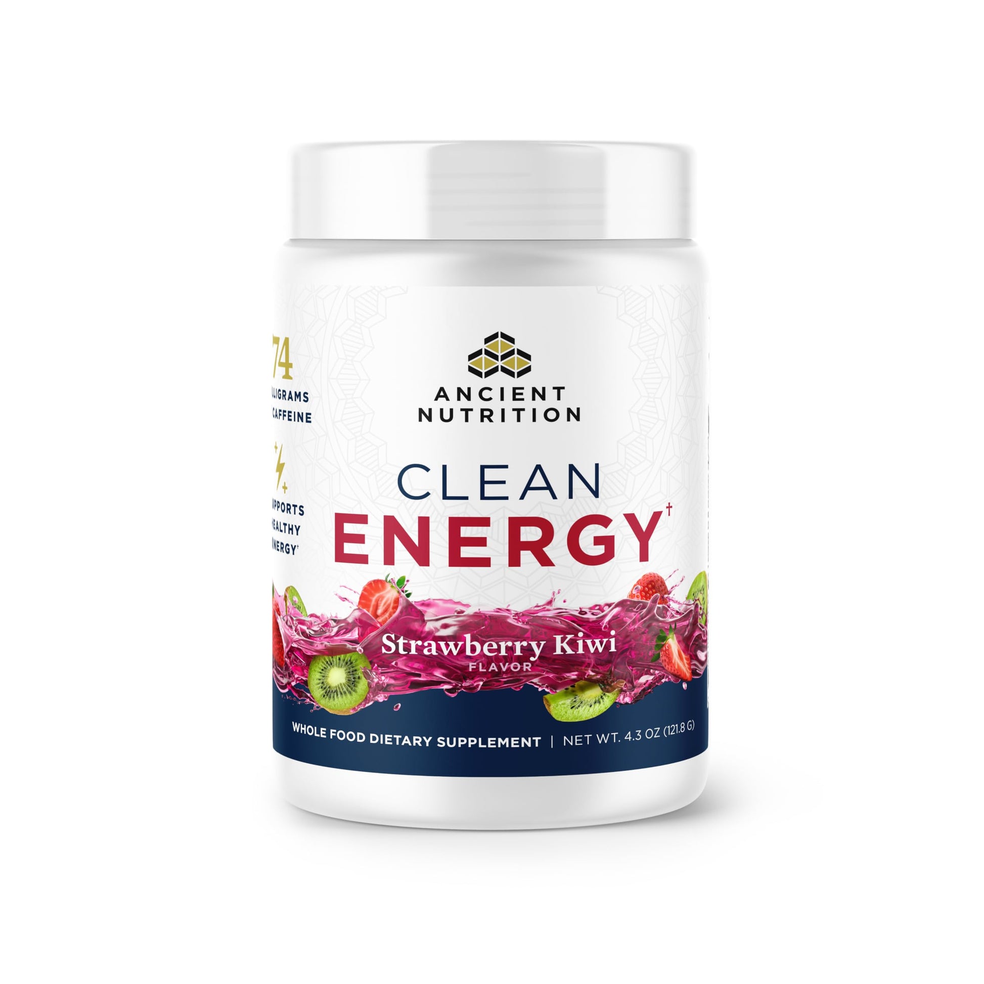 Ancient Nutrition Clean Energy Powder, Strawberry Kiwi, 30 Servings