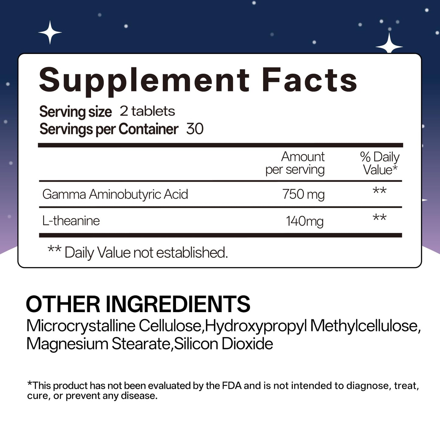 Oopeatol GABA Relaxation Supplement with L-Theanine & Magnesium, 60 Tablets