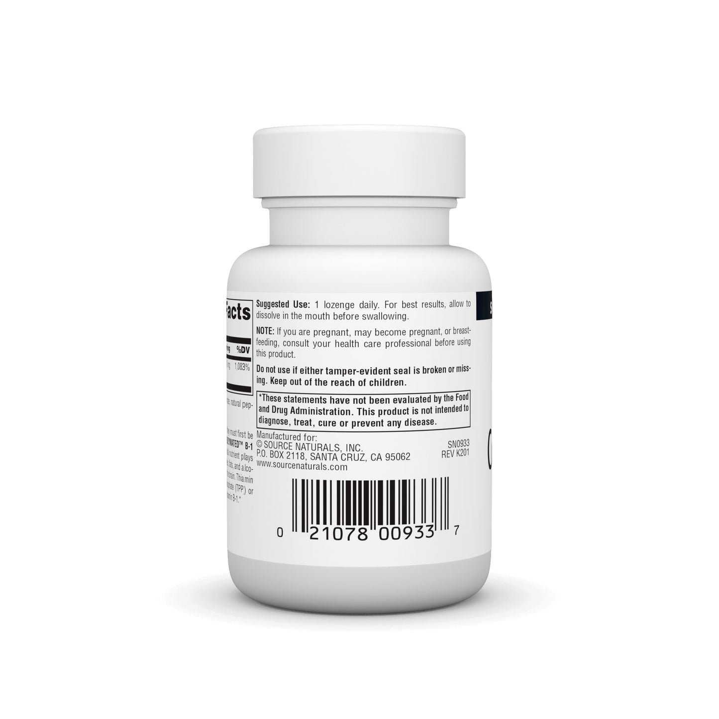 Source Naturals Coenzymated B-1, Cocarboxylase Lozenges 60 Count