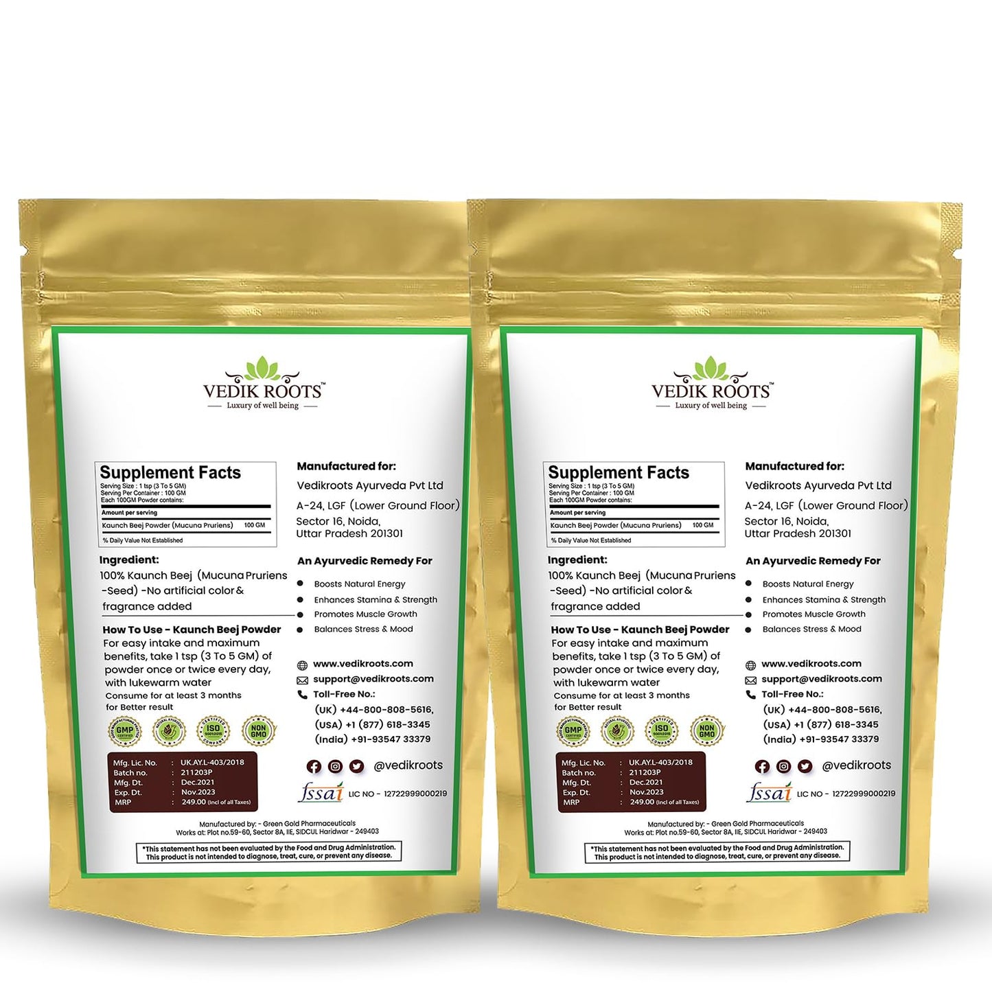 VEDIKROOTS Kaunch Beej Powder 7.0548