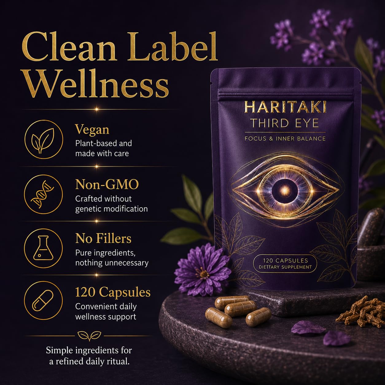 Dvloge Haritaki Third Eye Capsules 120 Capsules