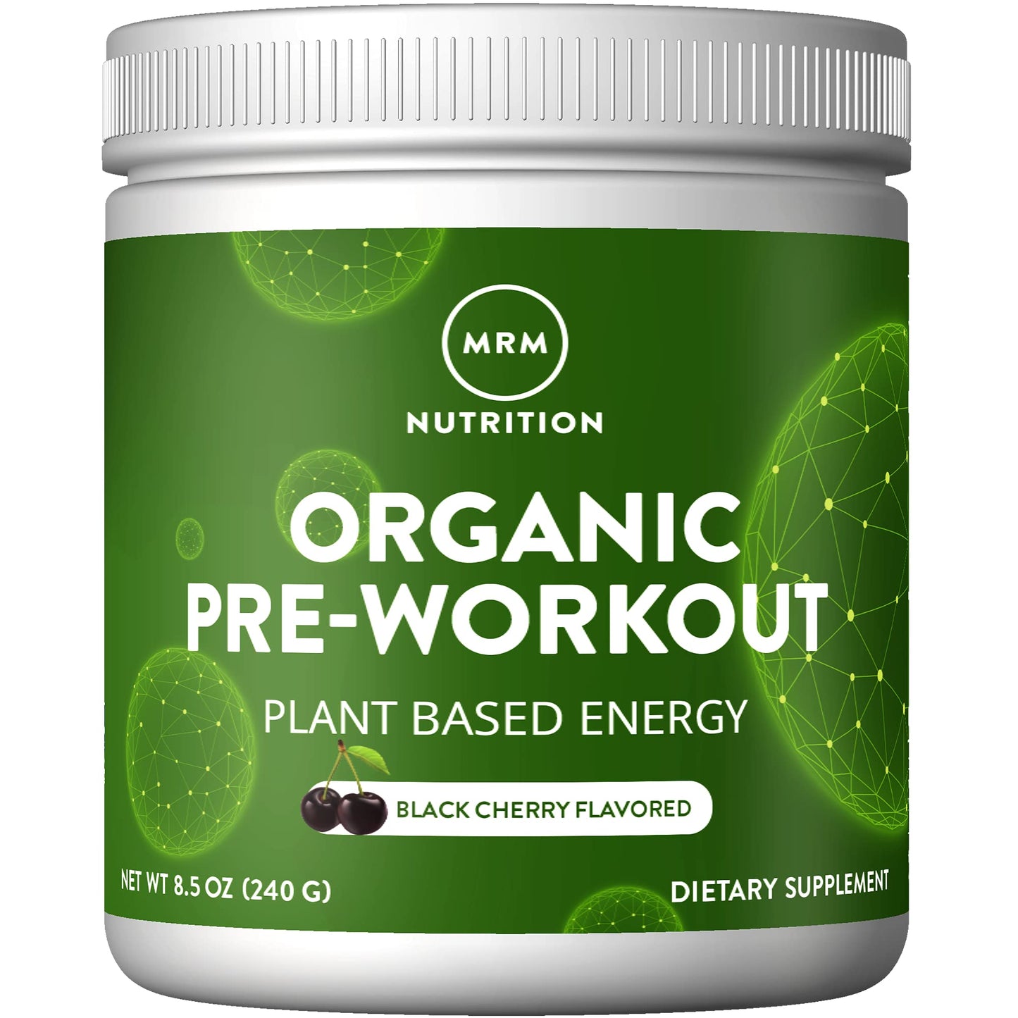 MRM Organic Pre-Workout Powder Black Cherry 8.5 Ounce