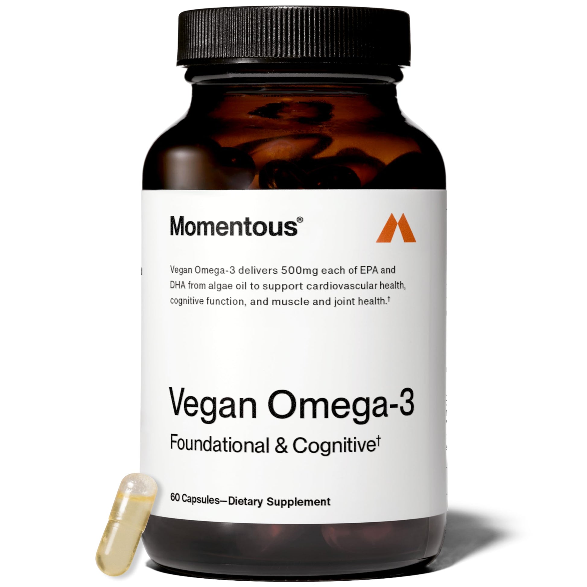 Momentous Vegan Omega-3 Softgels, 1 Count, 1,000 mg, 30 Servings