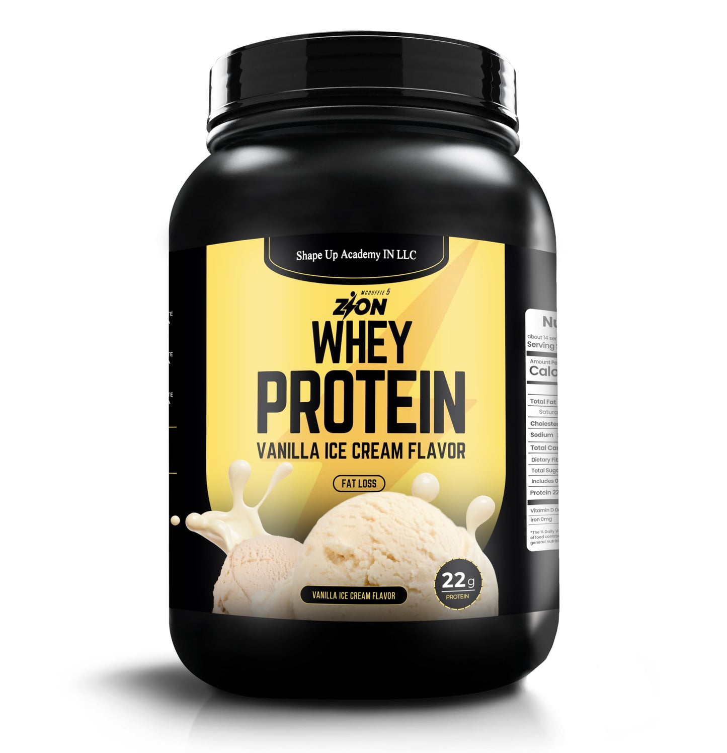 SHAPE UP ACADEMY IN LLC Zion Whey Protein Powder Vanilla Ice Cream 1.69 Pound 27
