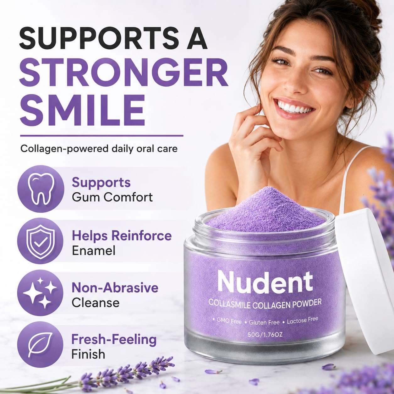 NUDENT Collasmile Collagen Powder, 1 Ounce