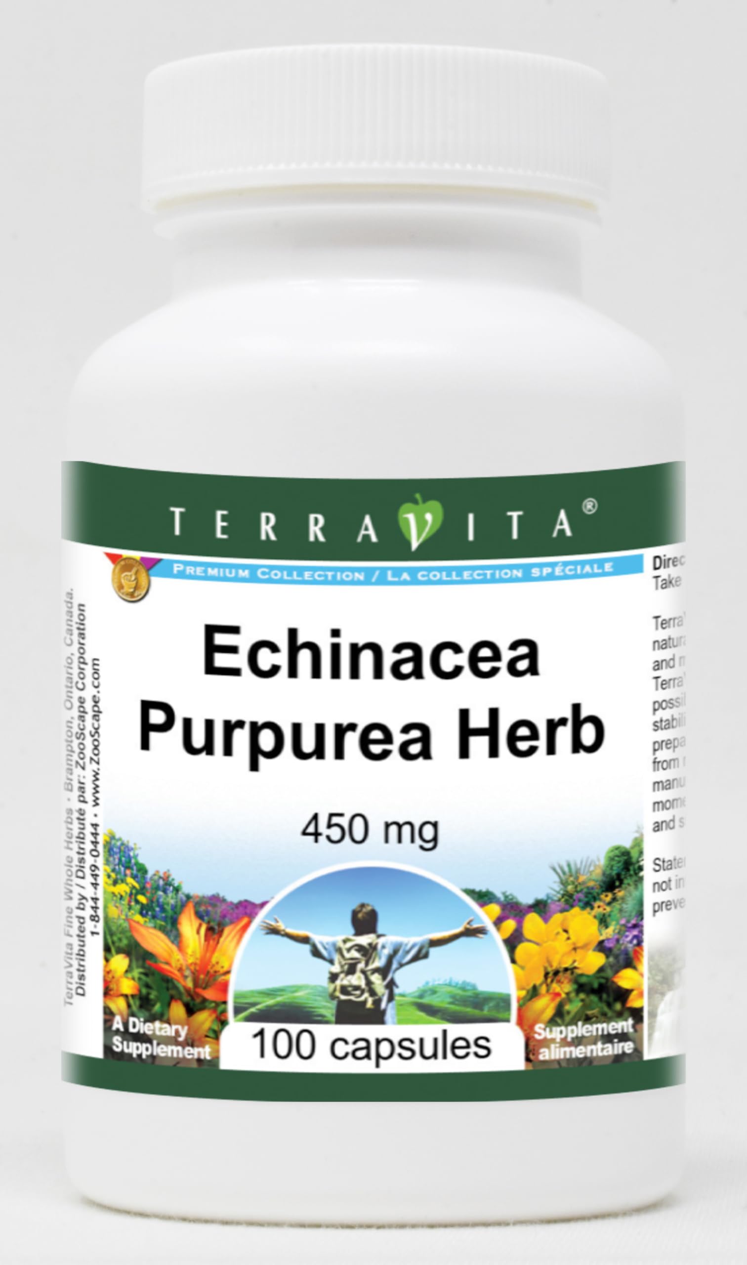 Terravita Echinacea Purpurea Herb - 450 mg Capsule, 100 Capsules